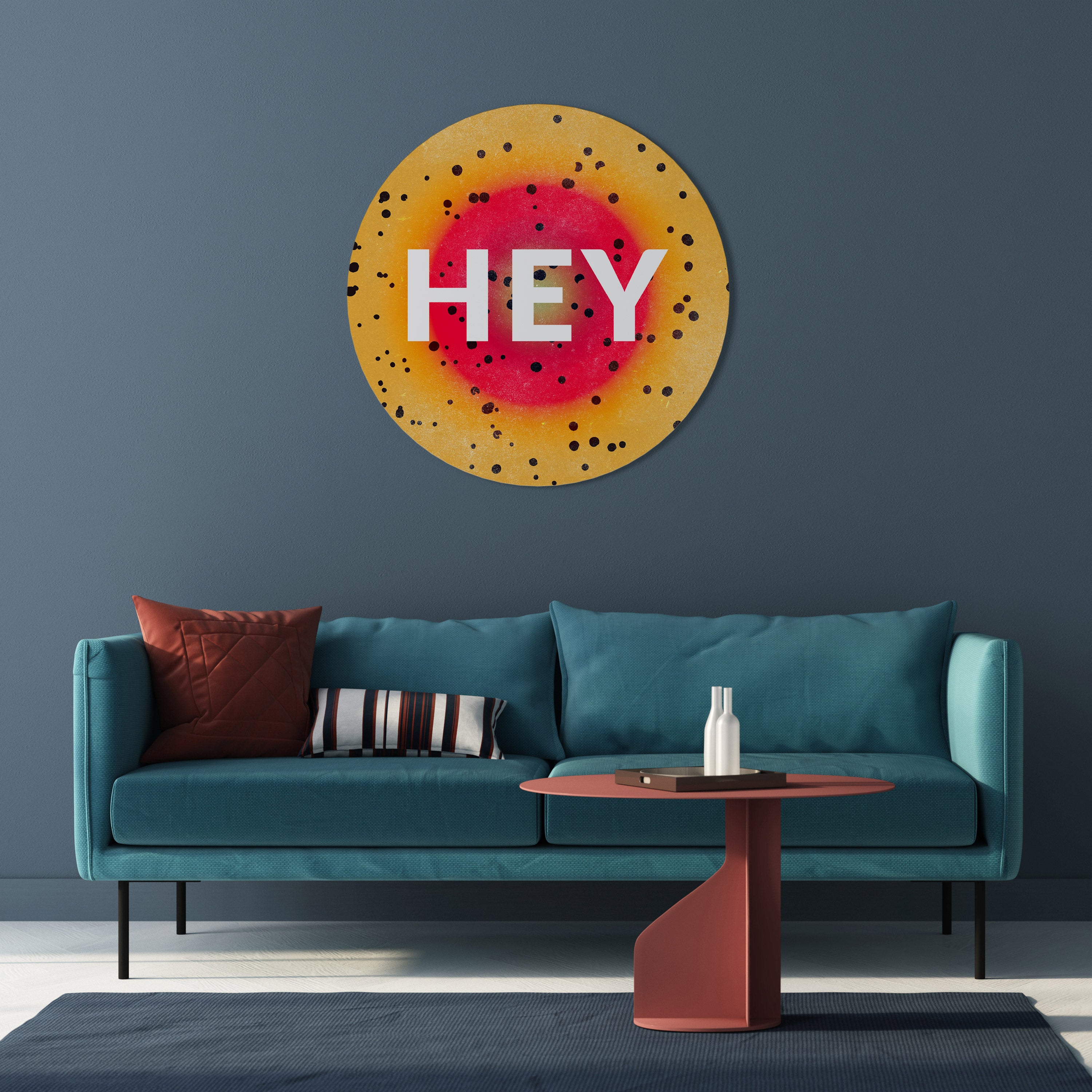 HEY THERE Round Wall Art