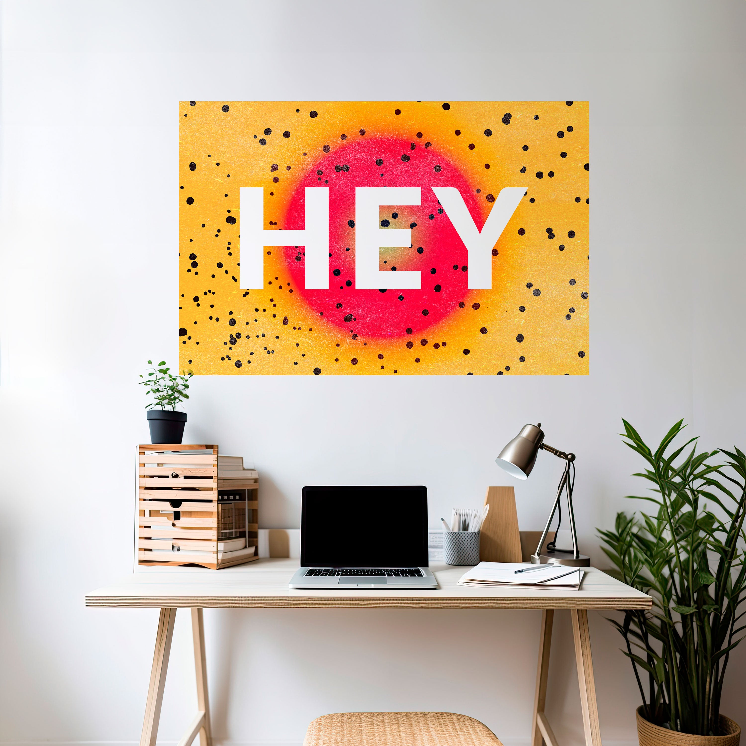 ¡HOLA! Póster horizontal autoadhesivo