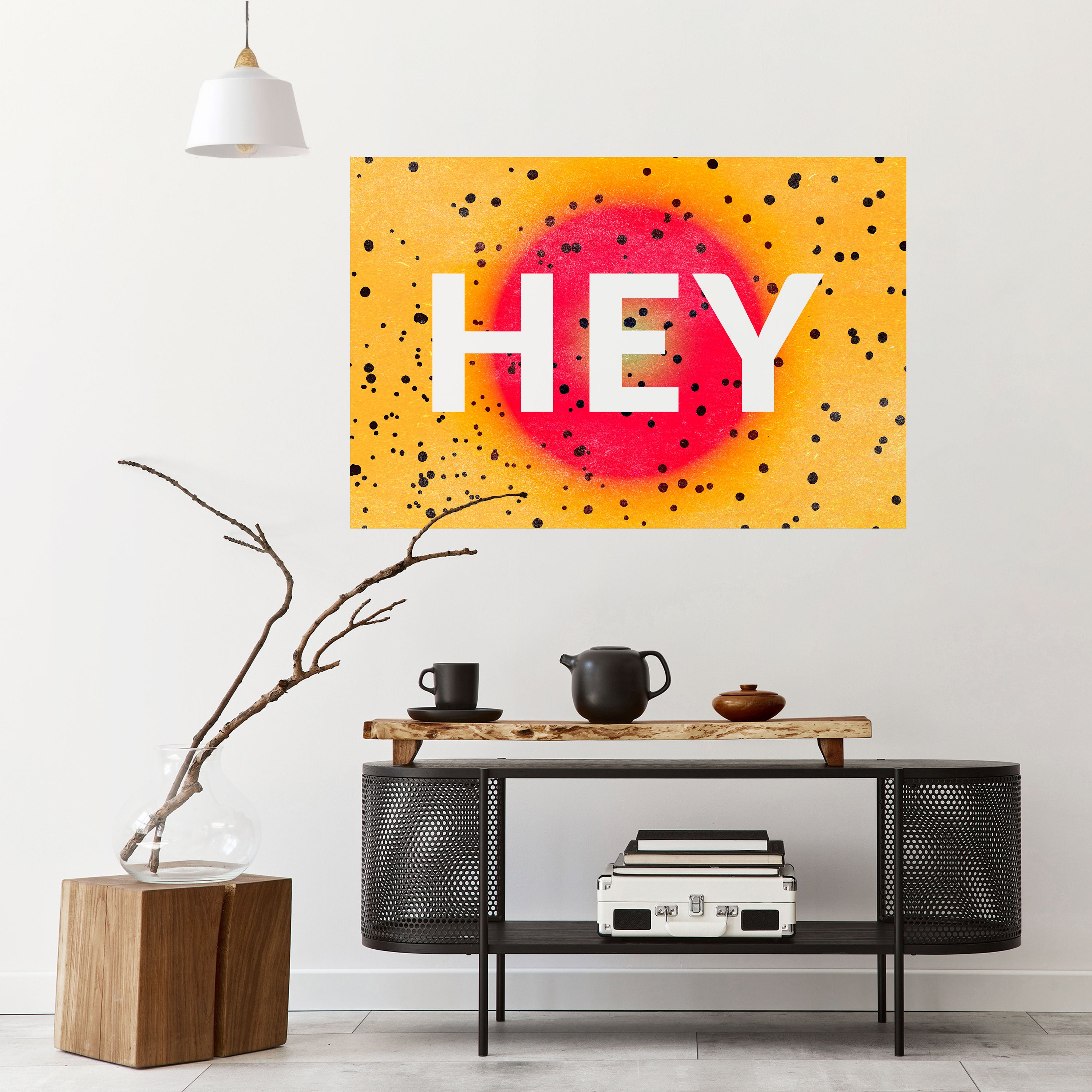 ¡HOLA! Póster horizontal autoadhesivo