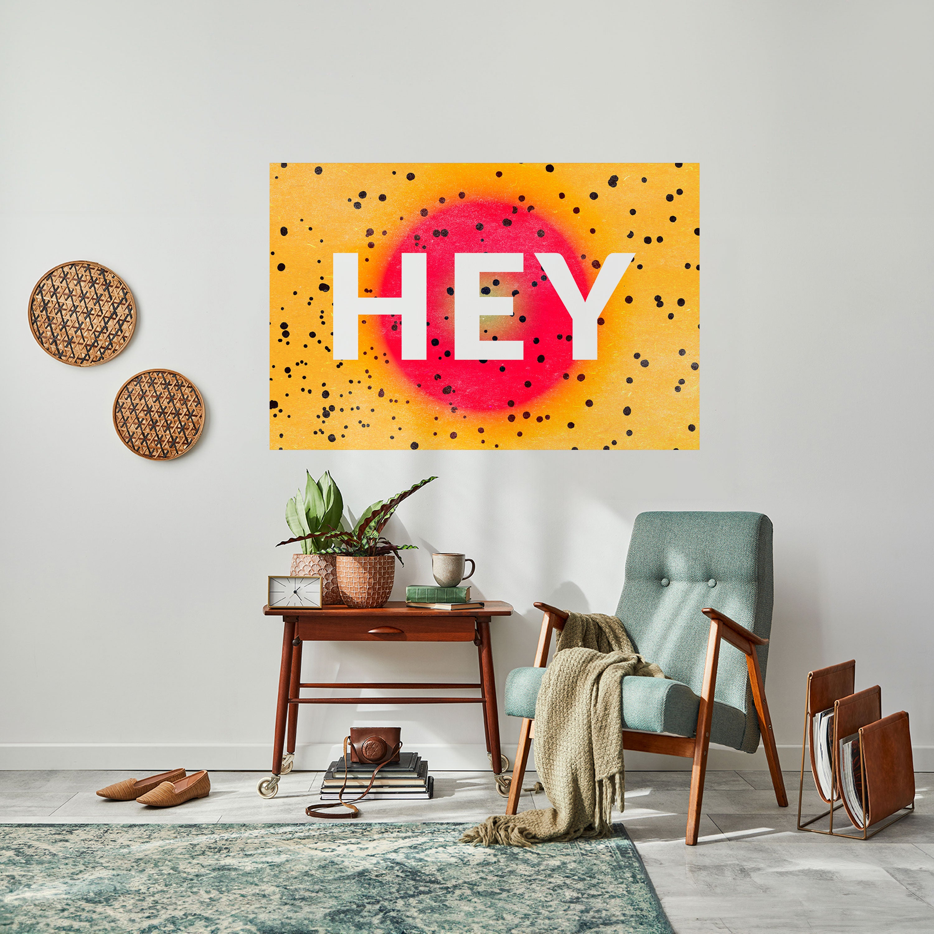 ¡HOLA! Póster horizontal autoadhesivo