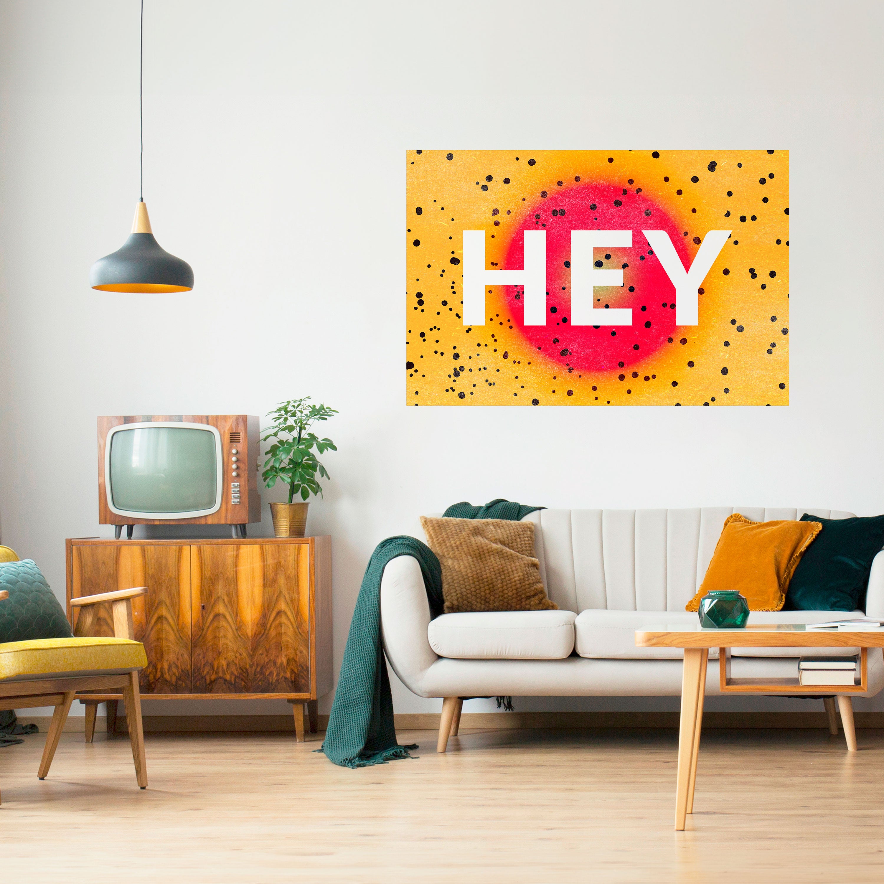 ¡HOLA! Póster horizontal autoadhesivo