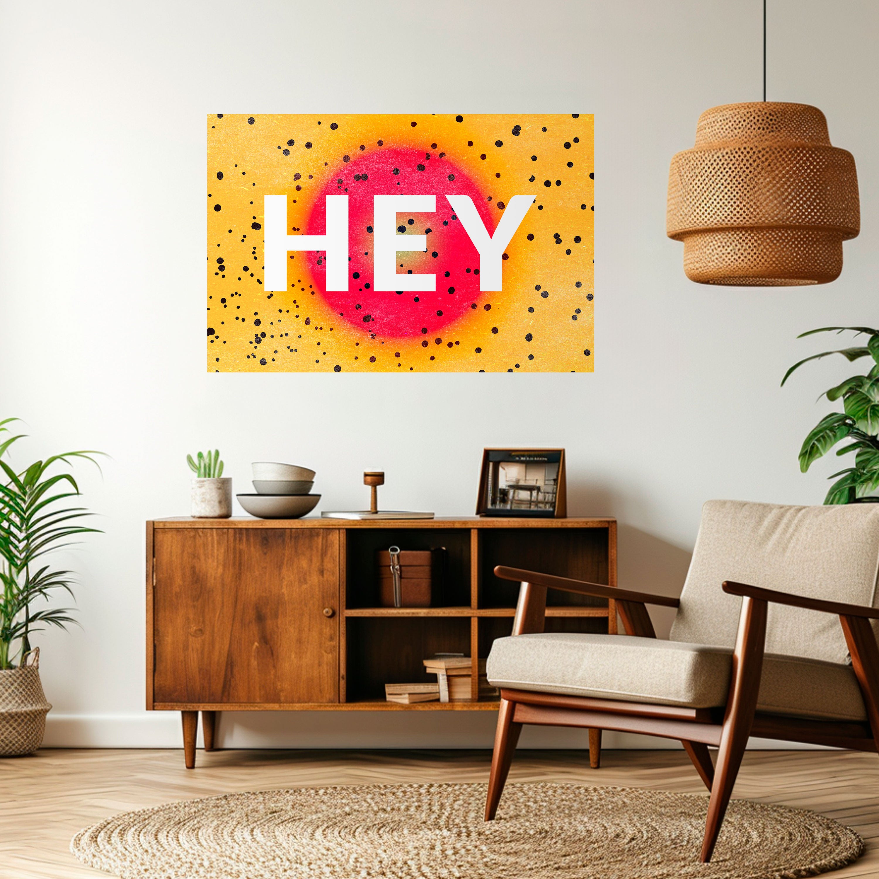 ¡HOLA! Póster horizontal autoadhesivo