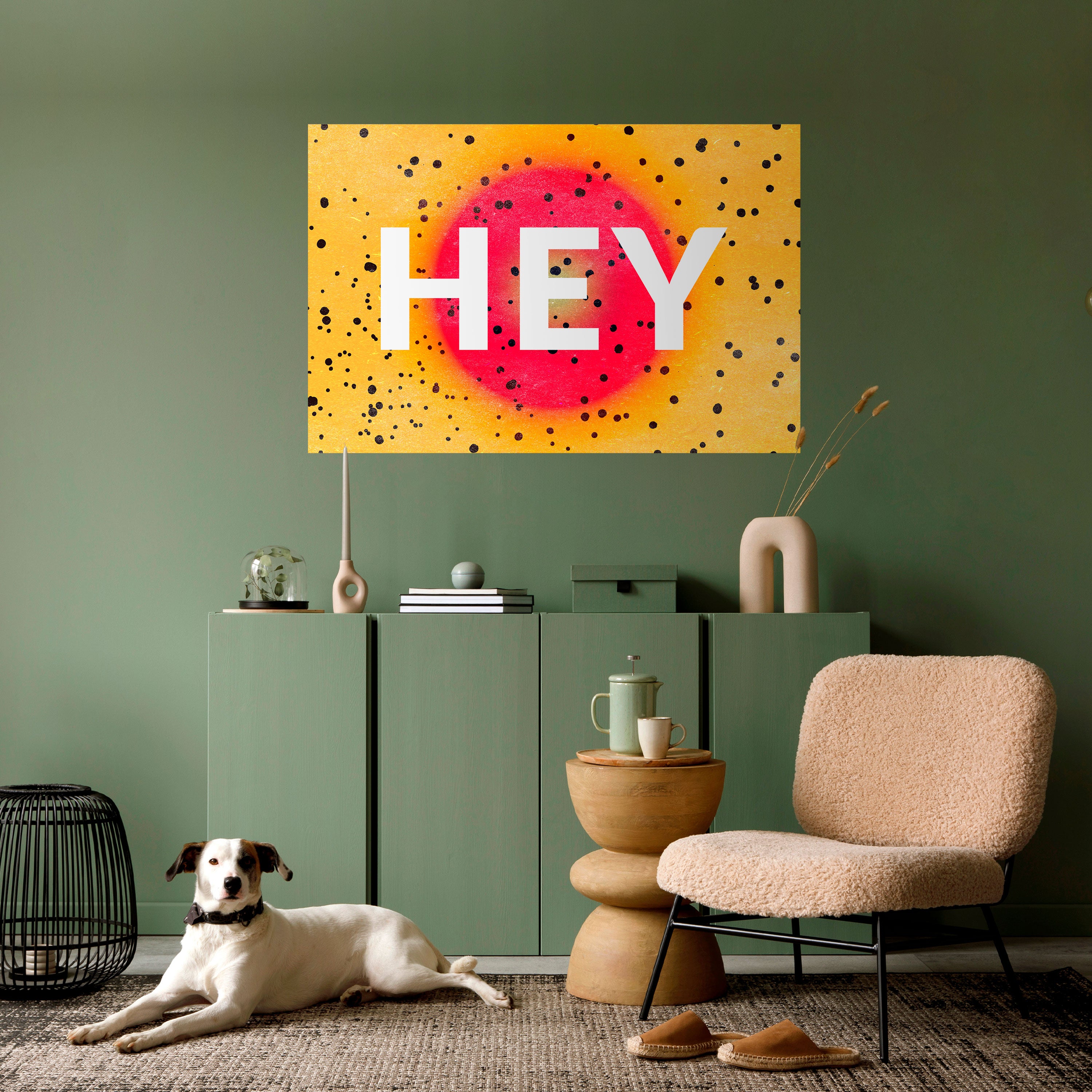 ¡HOLA! Póster horizontal autoadhesivo