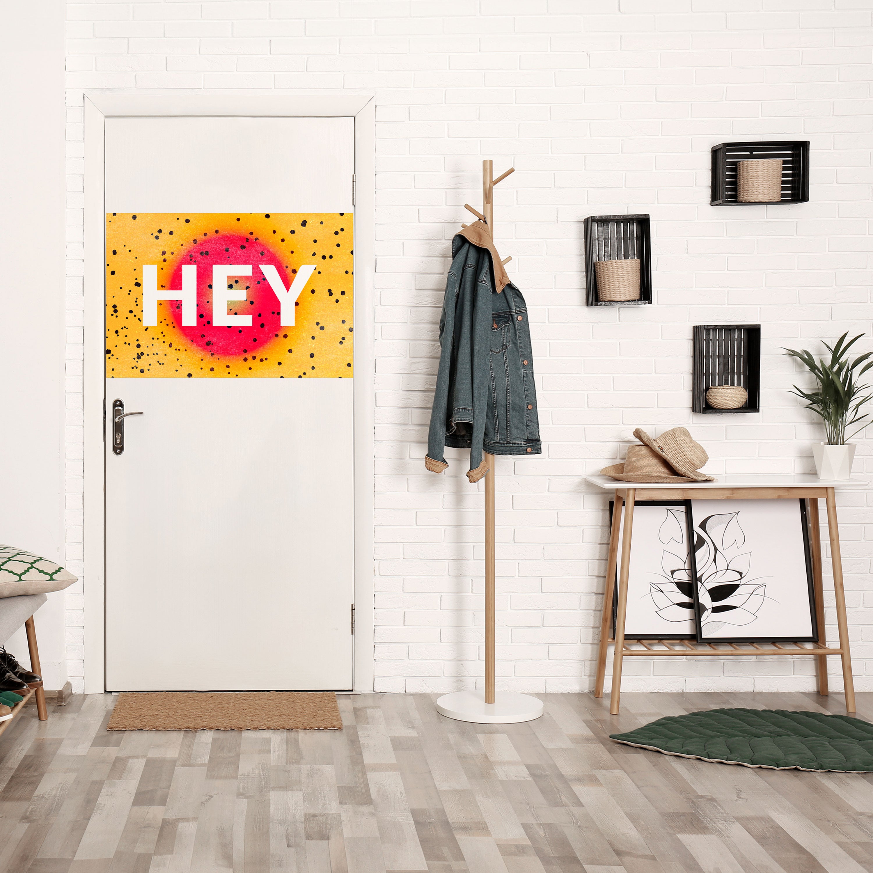 ¡HOLA! Póster horizontal autoadhesivo