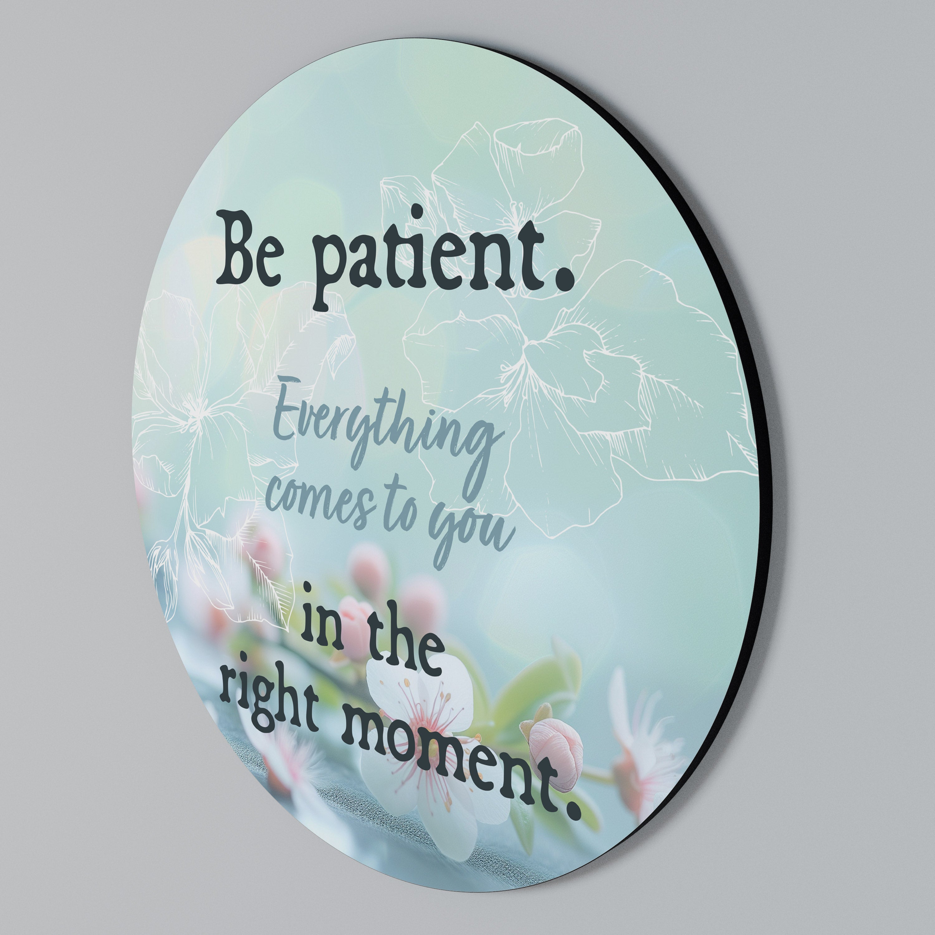 PATIENCE IN BLOOM Round Wall Art