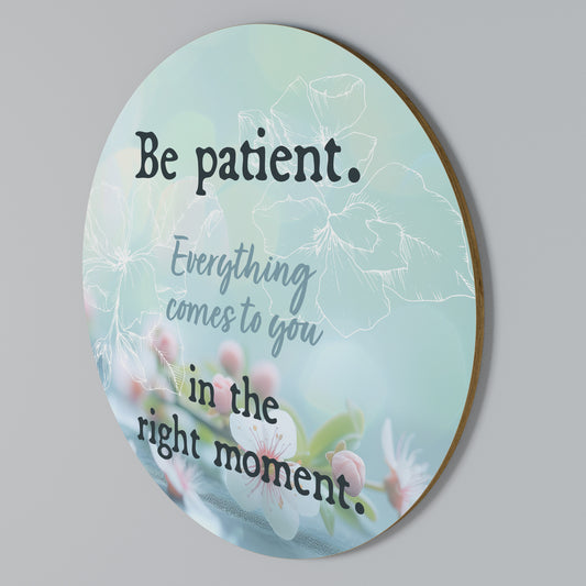 PATIENCE IN BLOOM Arte de pared redondo