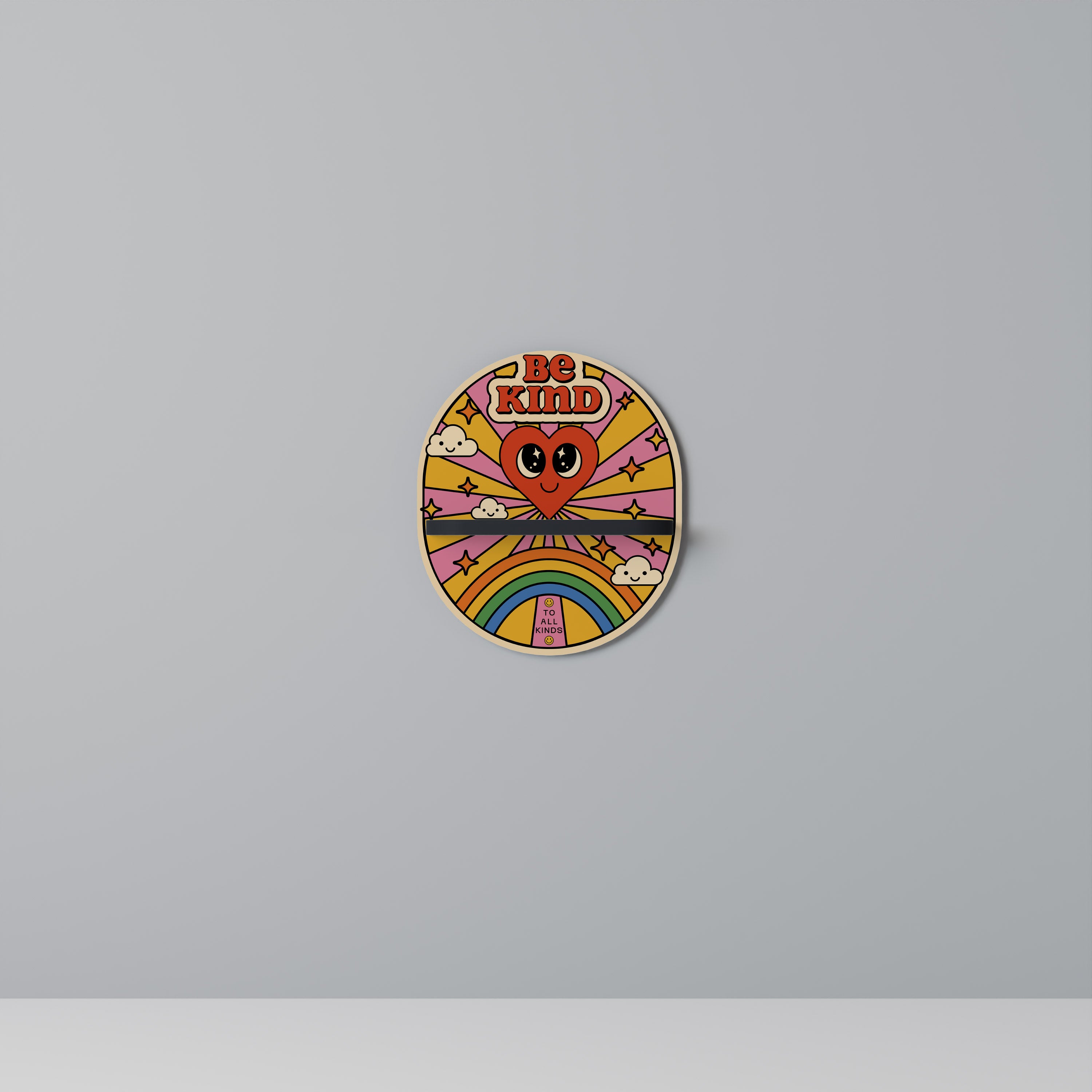 BE KIND Oval Art Shelf In Black Finish