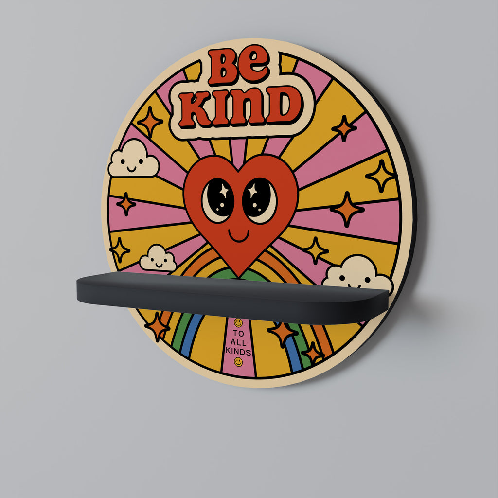 Estantería de arte redonda BE KIND con acabado negro