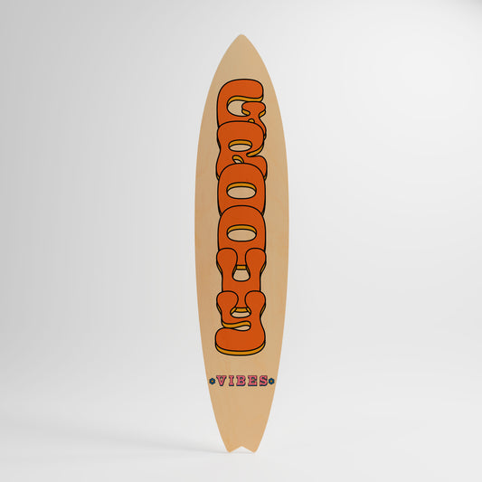 GROOVY VIBES Panel decorativo de tabla de surf