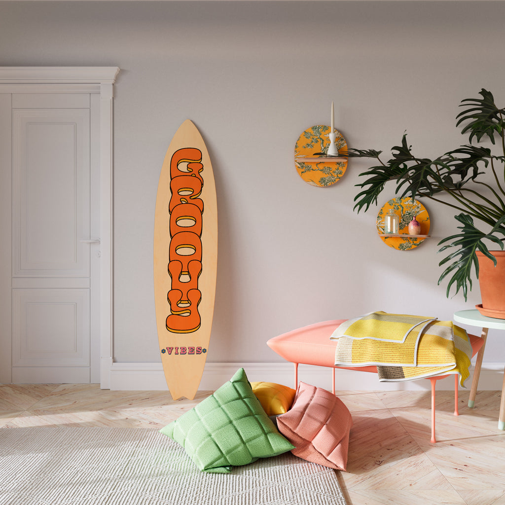 GROOVY VIBES Surfboard Decorative Panel