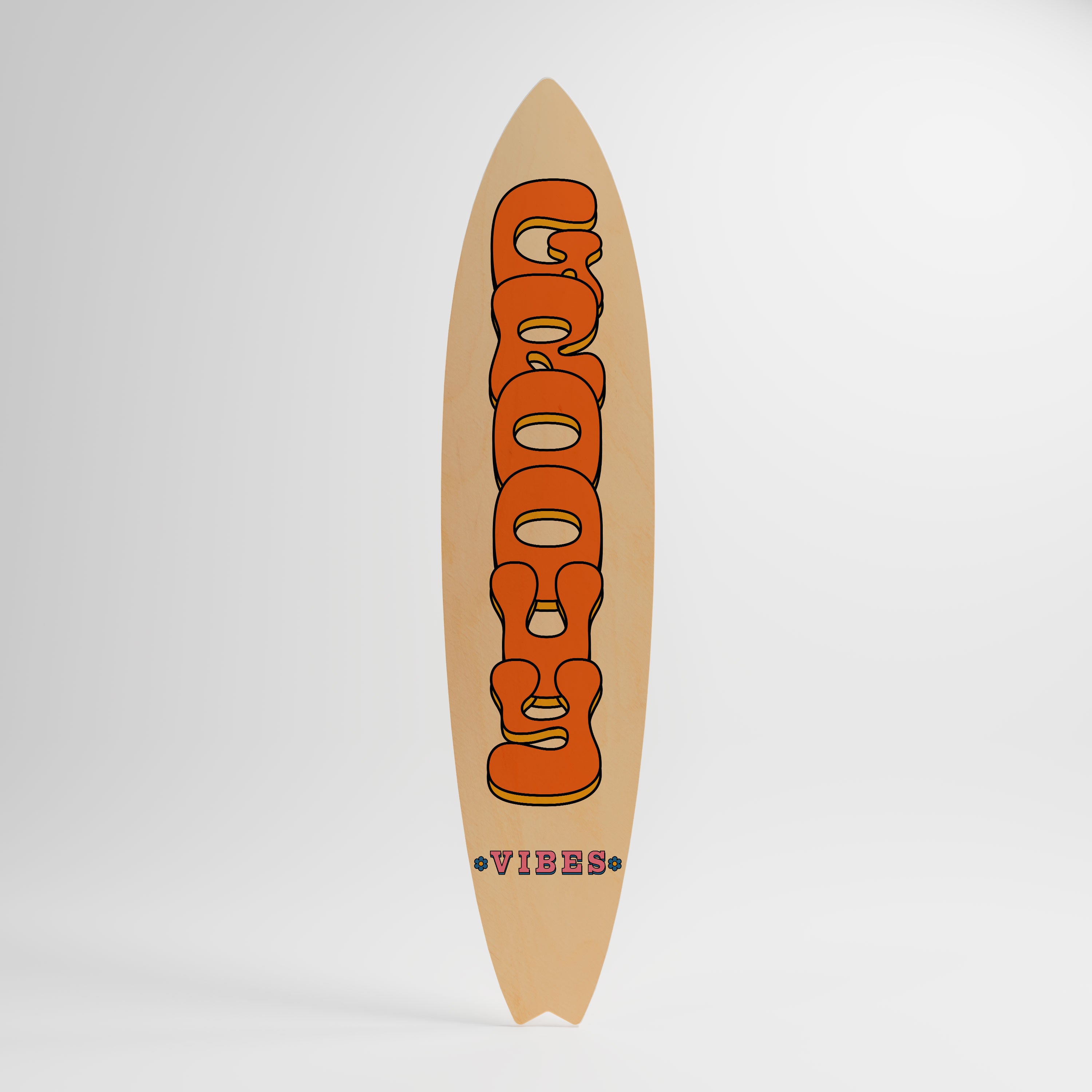 GROOVY VIBES Panel decorativo de tabla de surf