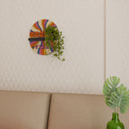 RADIANT GROOVY VIBES Oval Art Shelf In Black Finish