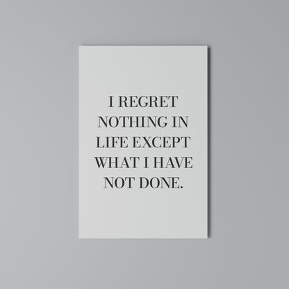 REGRET NOTHING Cuadro en lienzo vertical