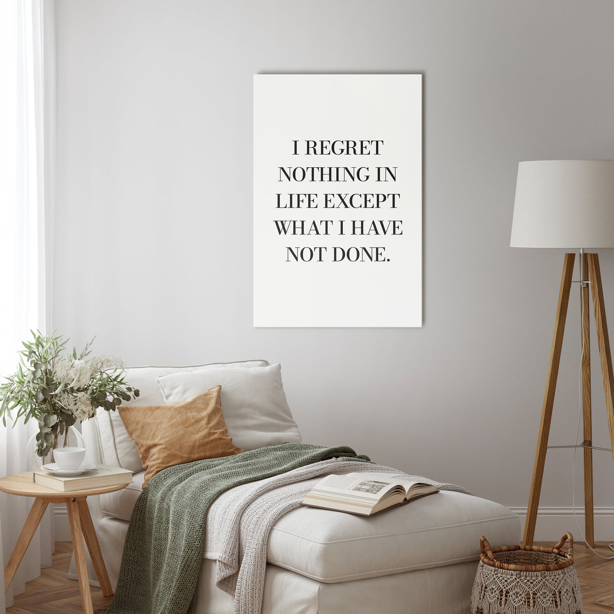 REGRET NOTHING Cuadro en lienzo vertical