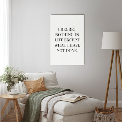 REGRET NOTHING Cuadro en lienzo vertical