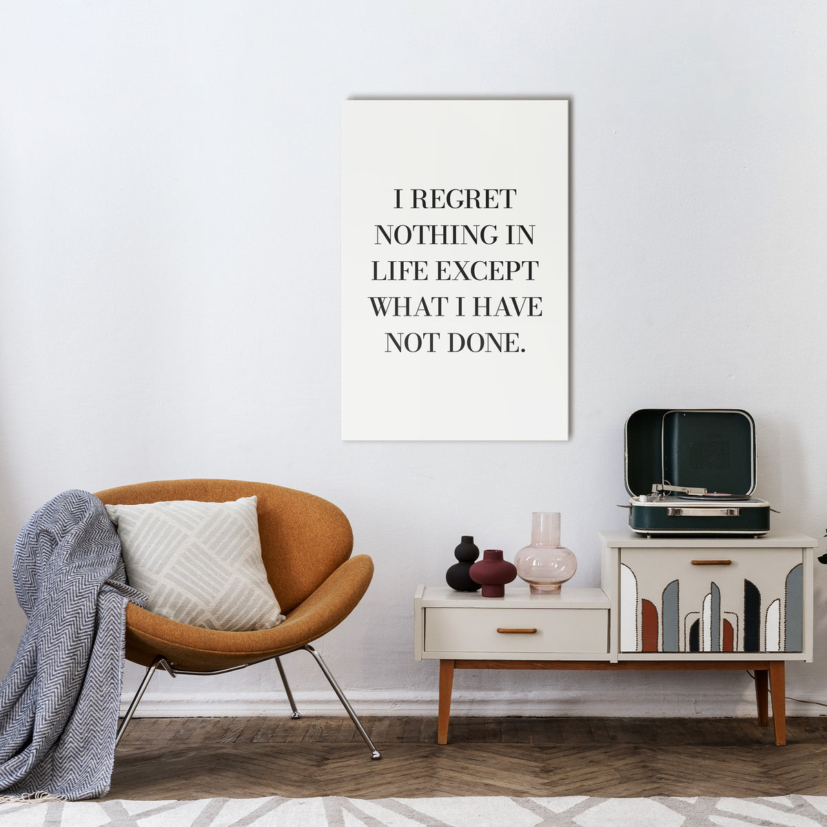 REGRET NOTHING Cuadro en lienzo vertical