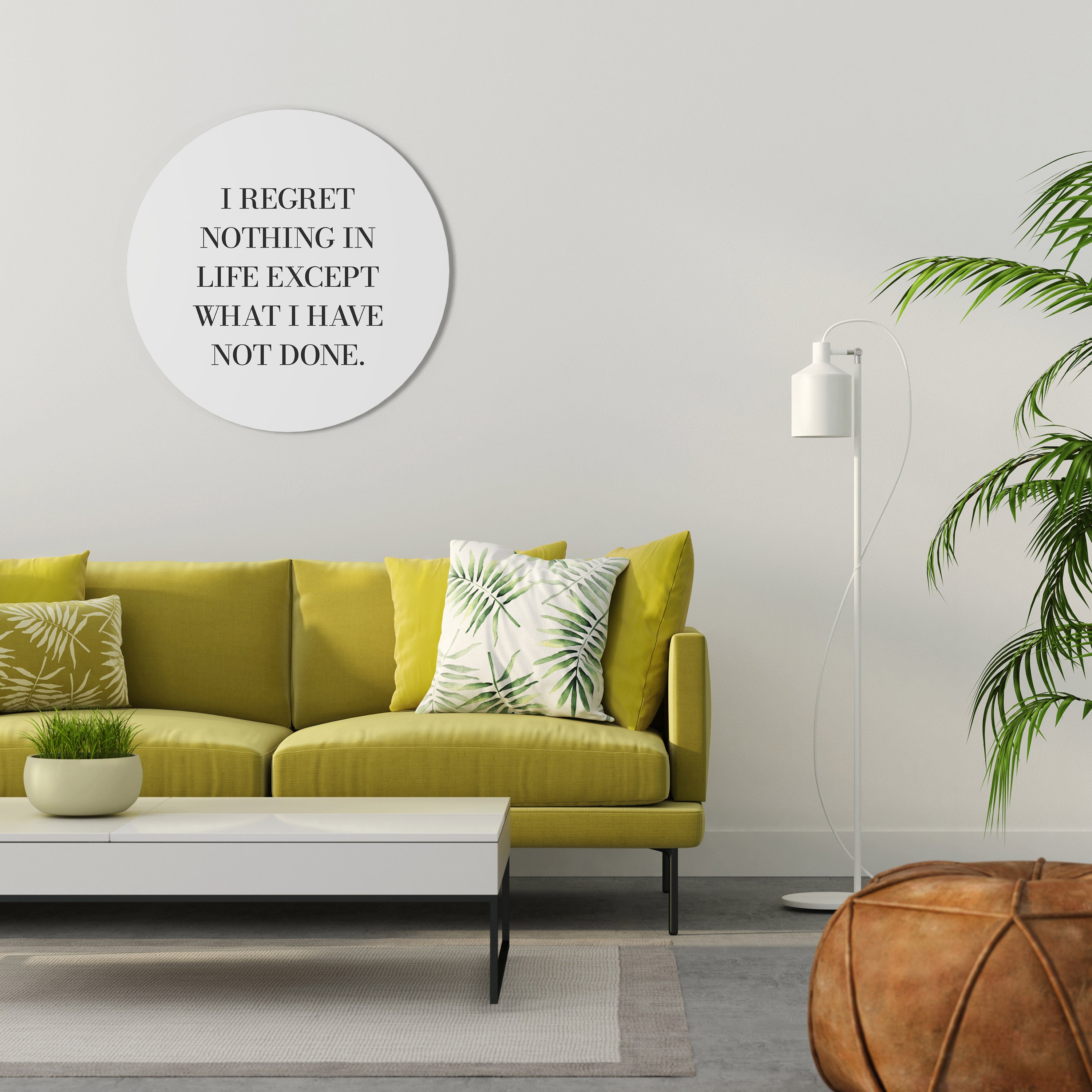 REGRET NOTHING Round Wall Art