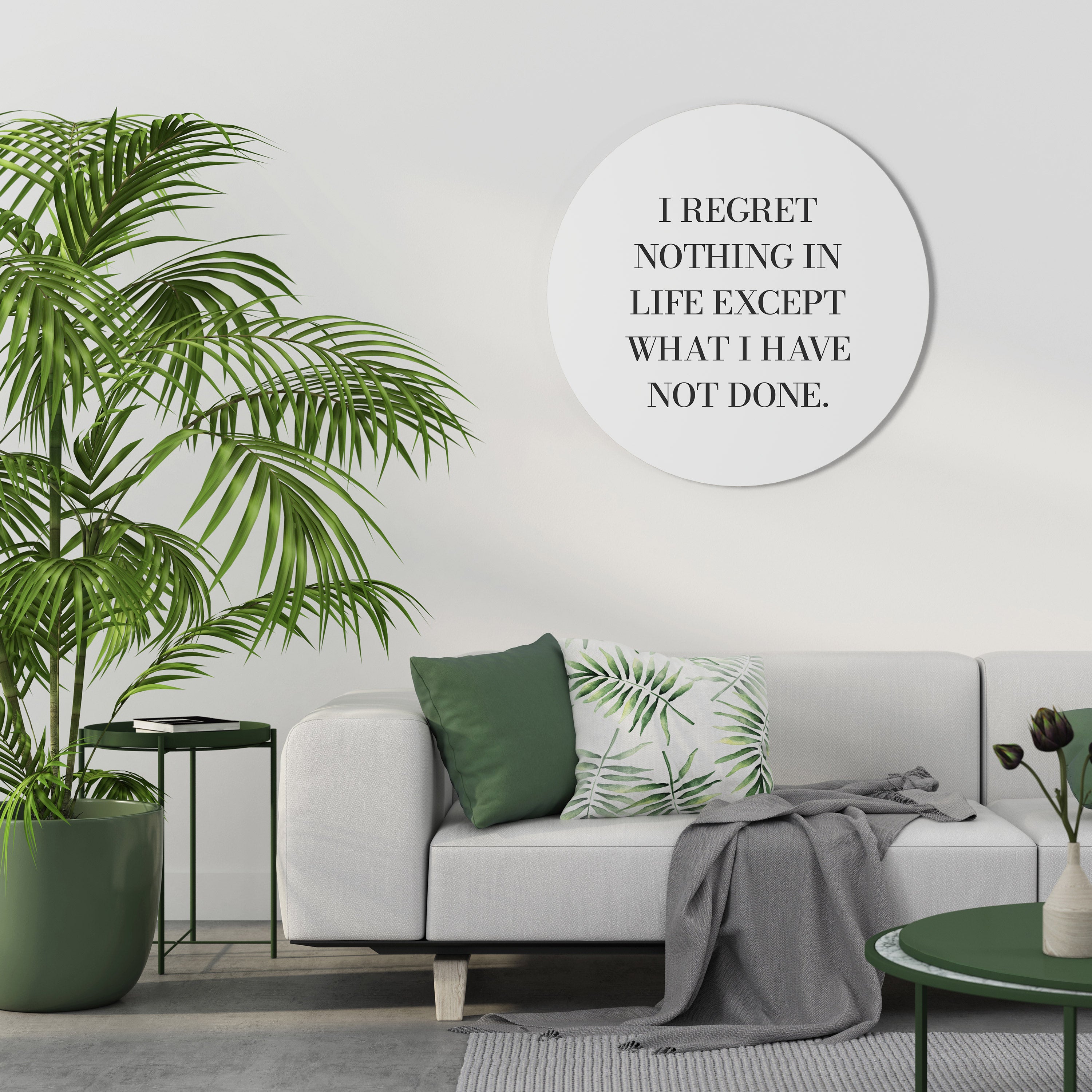 REGRET NOTHING Round Wall Art
