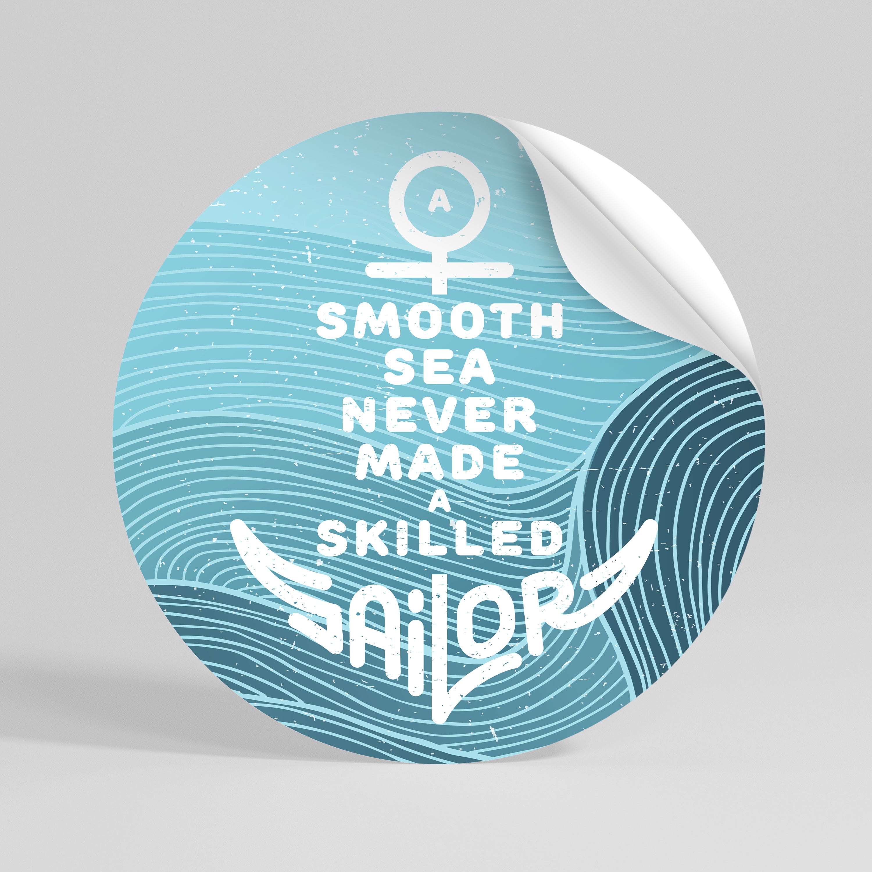 SKILLED SAILOR Peel and Stick Round Sticker