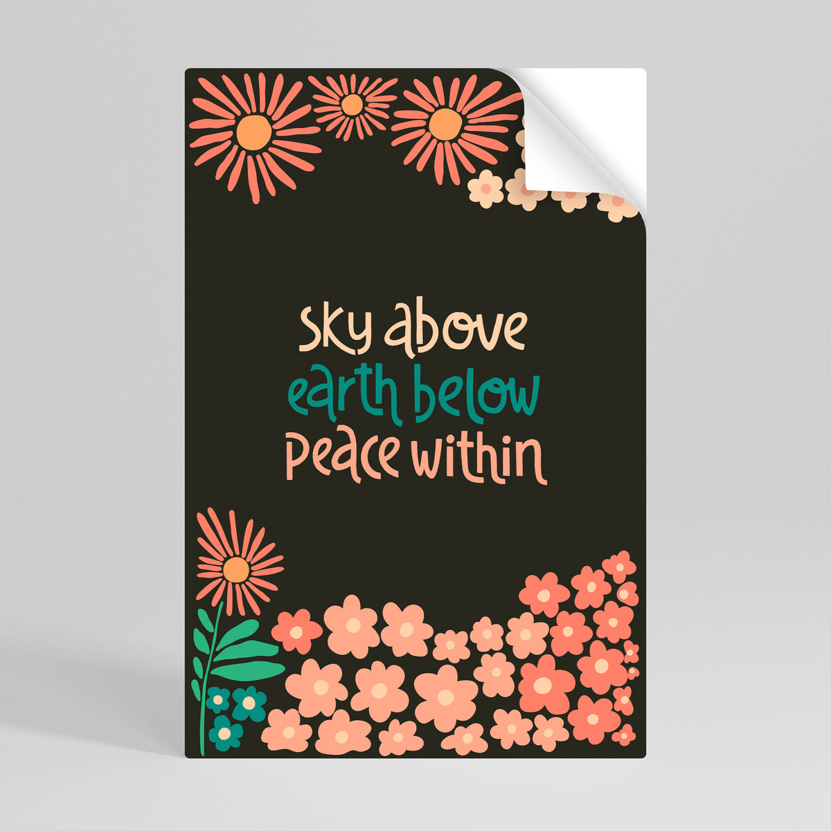 PEACE WITHIN Póster adhesivo vertical