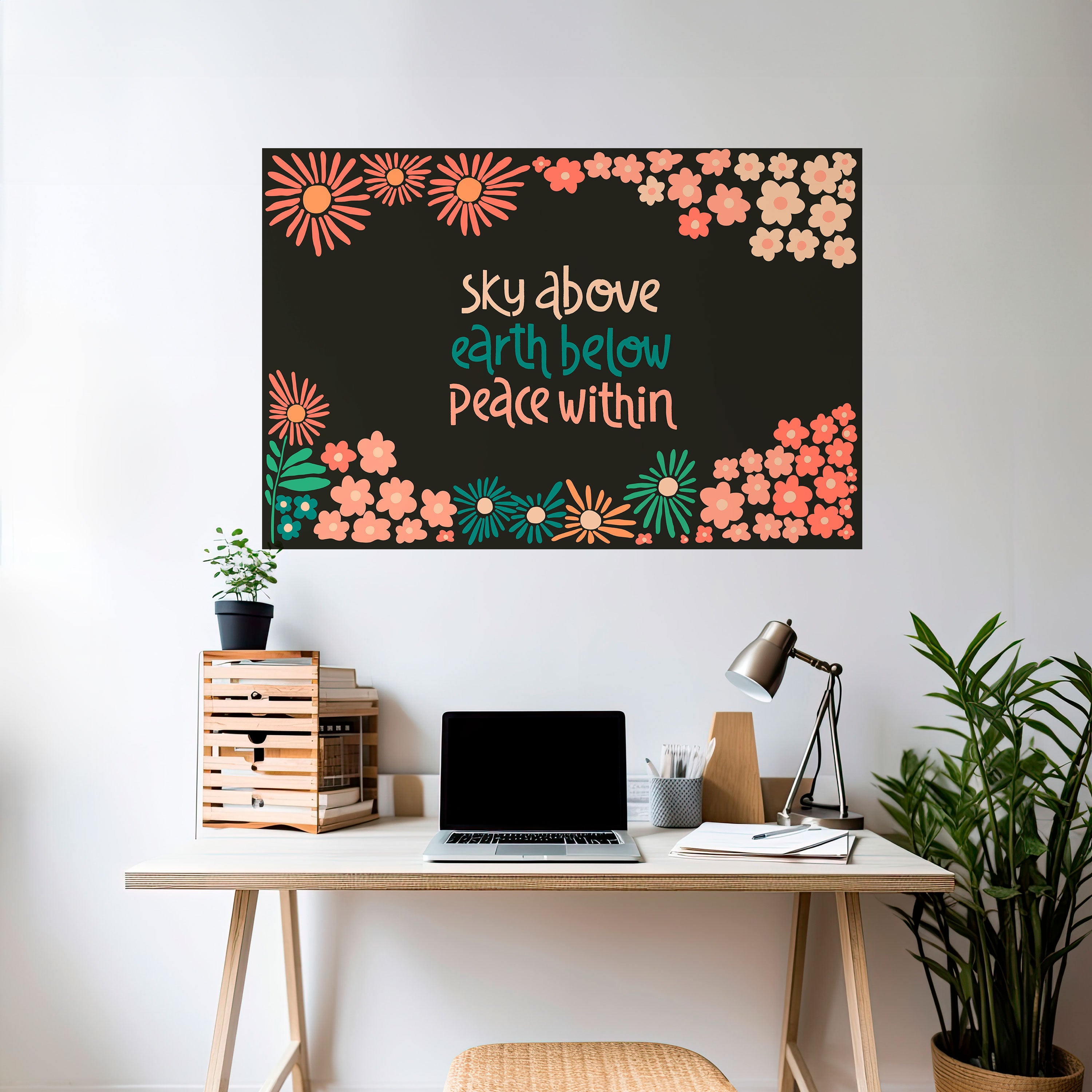 Póster horizontal autoadhesivo PAZ INTERIOR
