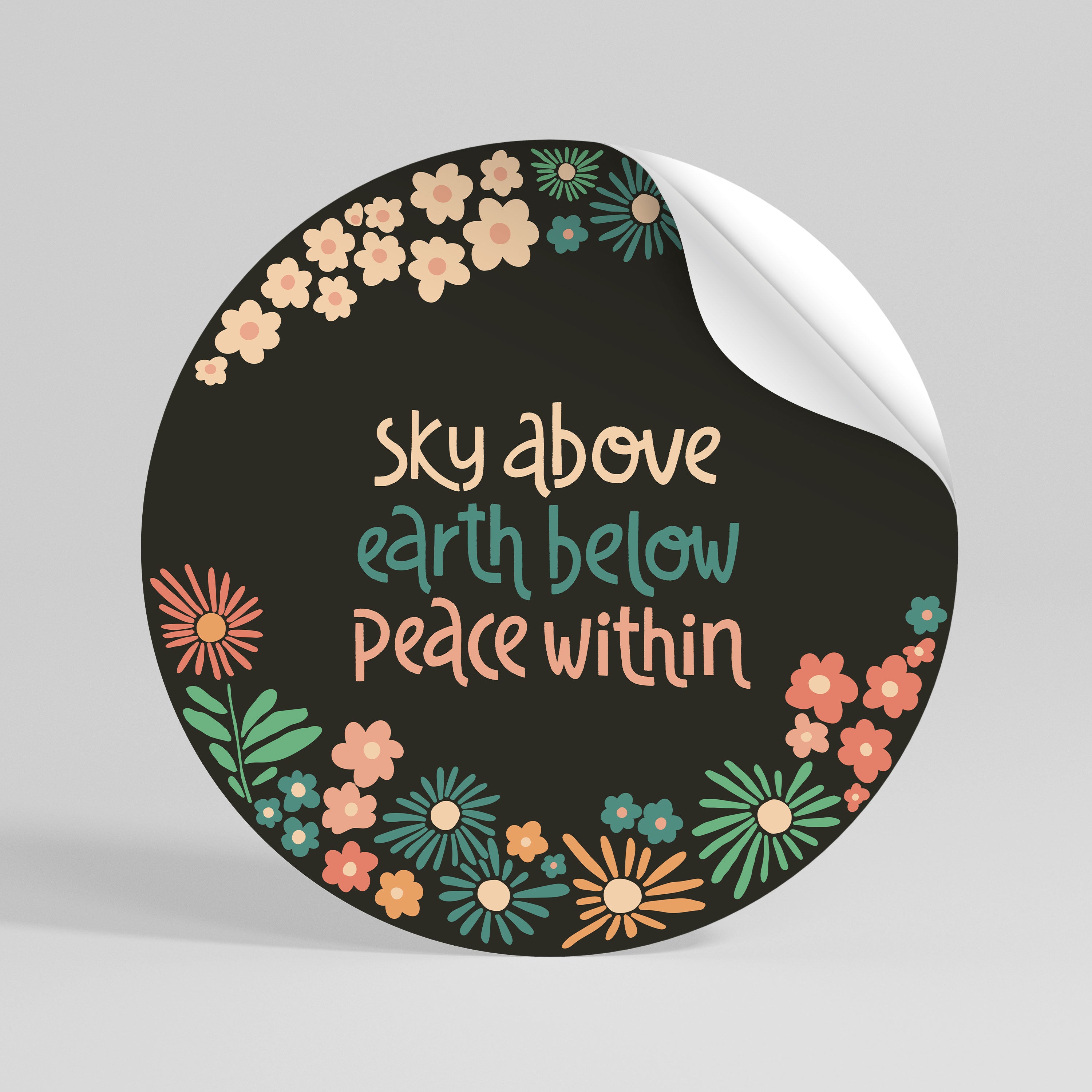 PEACE WITHIN Peel and Stick Round Sticker