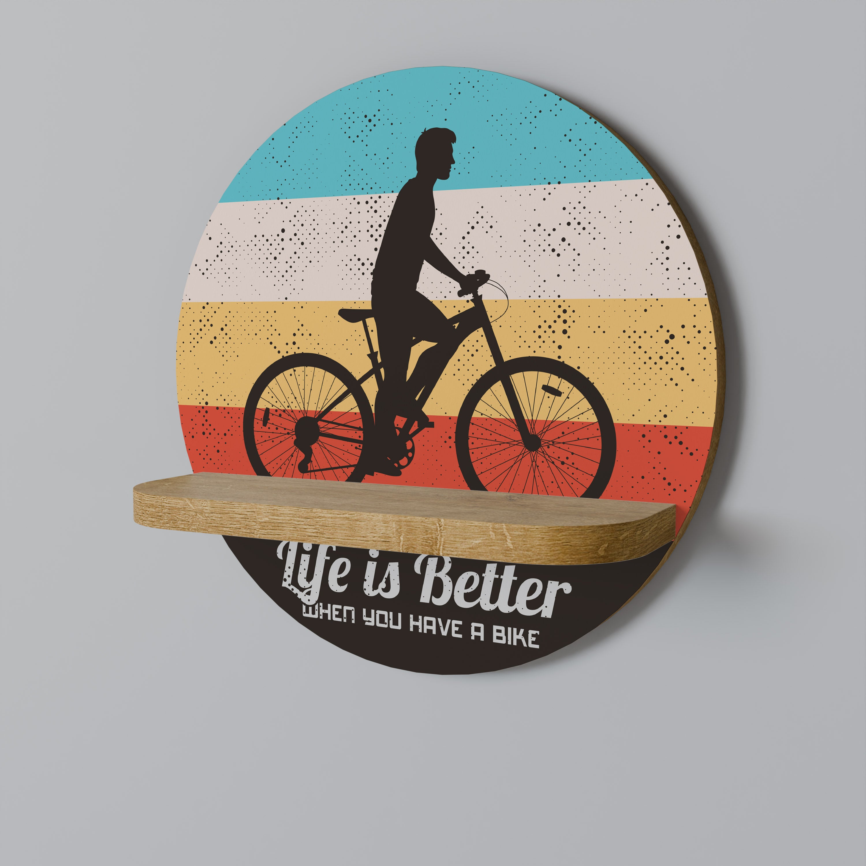 Estantería de arte redonda BETTER LIFE con efecto roble