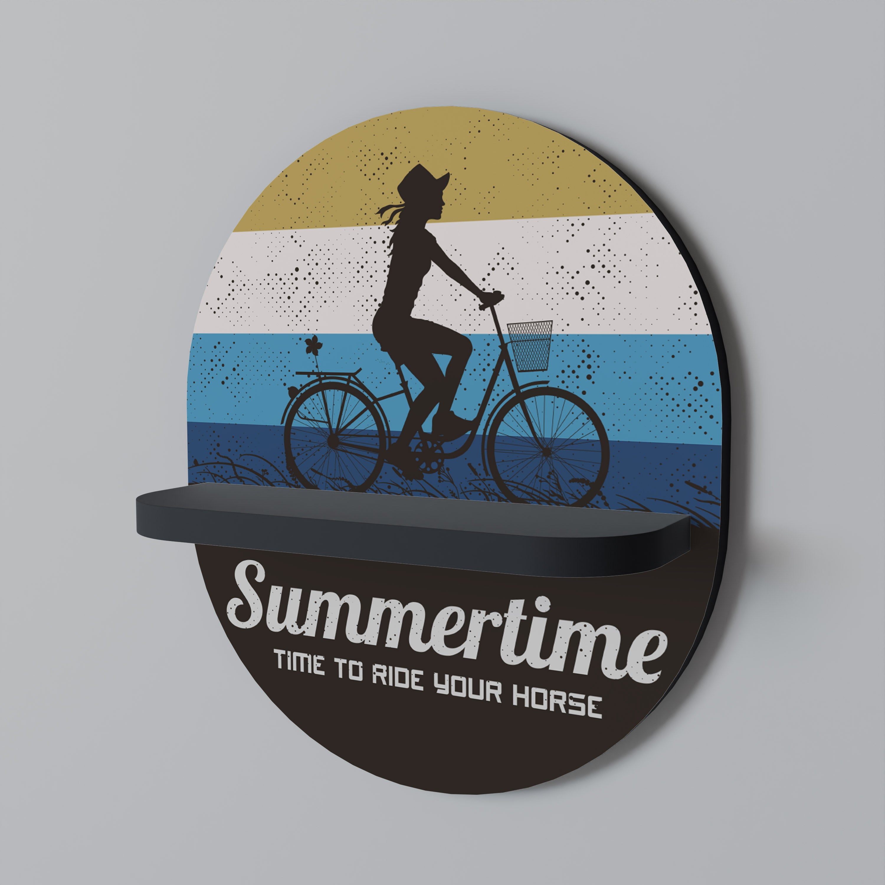 Estantería de arte ovalada SUMMERTIME con acabado negro