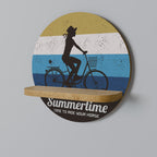 SUMMERTIME Estante Redondo Decorativo en Efecto Roble