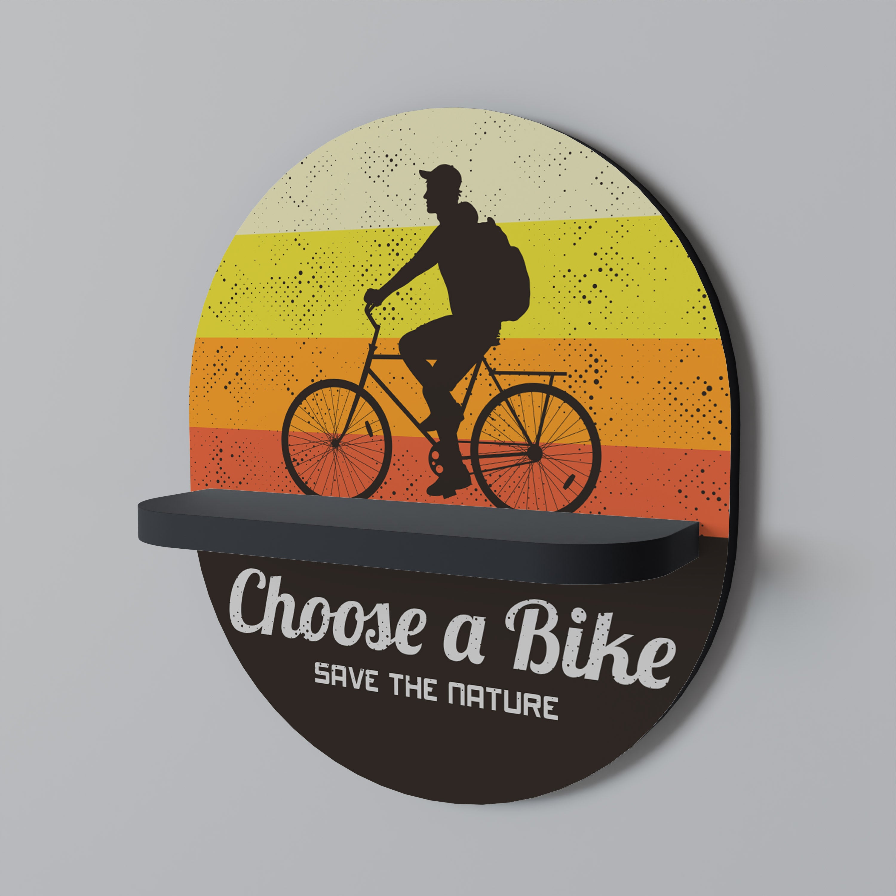Estantería de arte ovalada CHOOSE A BIKE con acabado negro