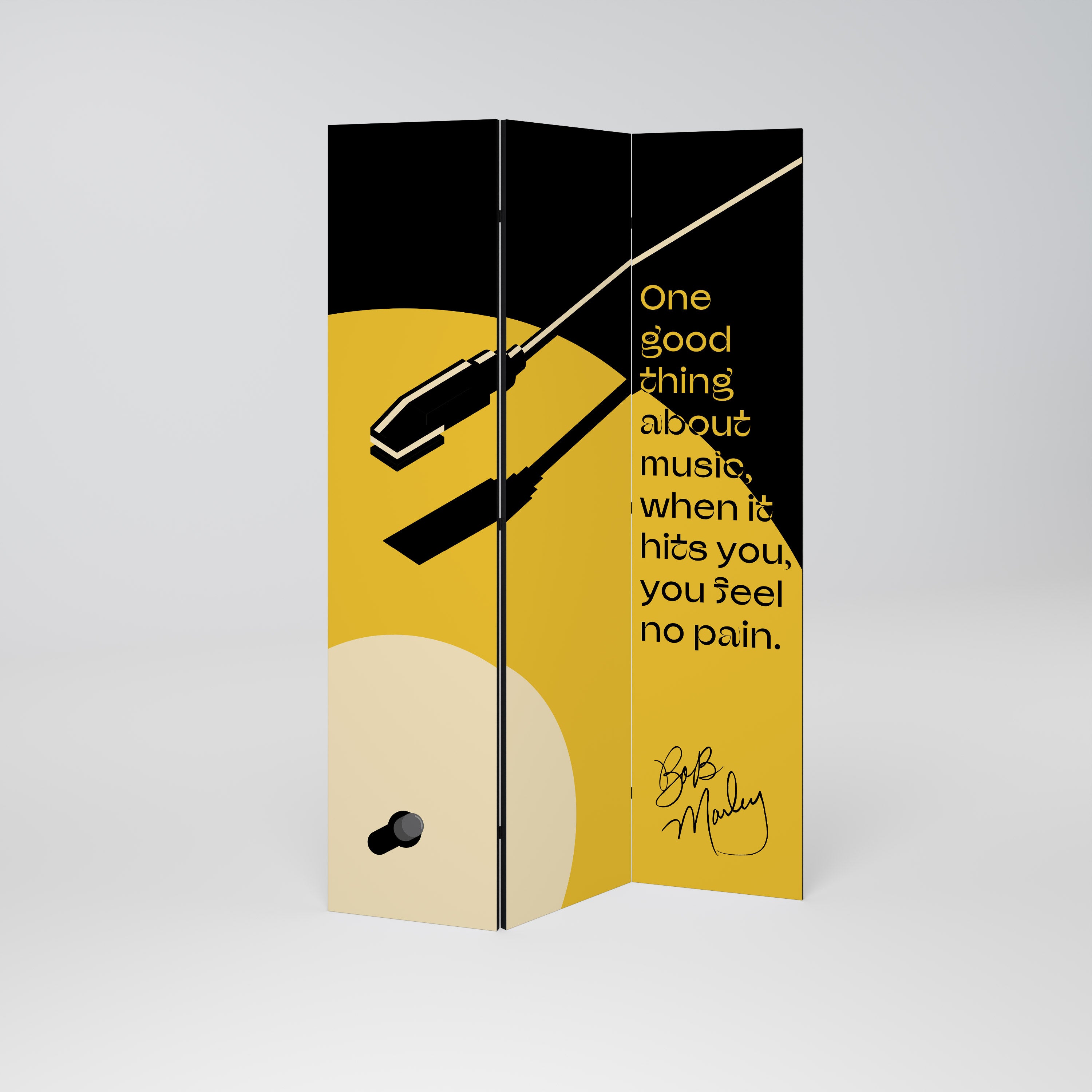 MUSIC - NO PAIN Decorative 3-Panel Room Divider