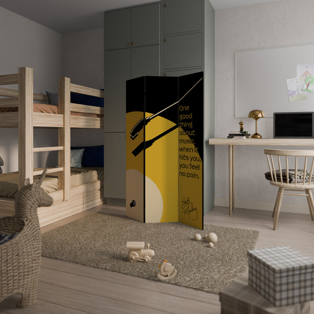 MUSIC - NO PAIN Biombo de 3 paneles