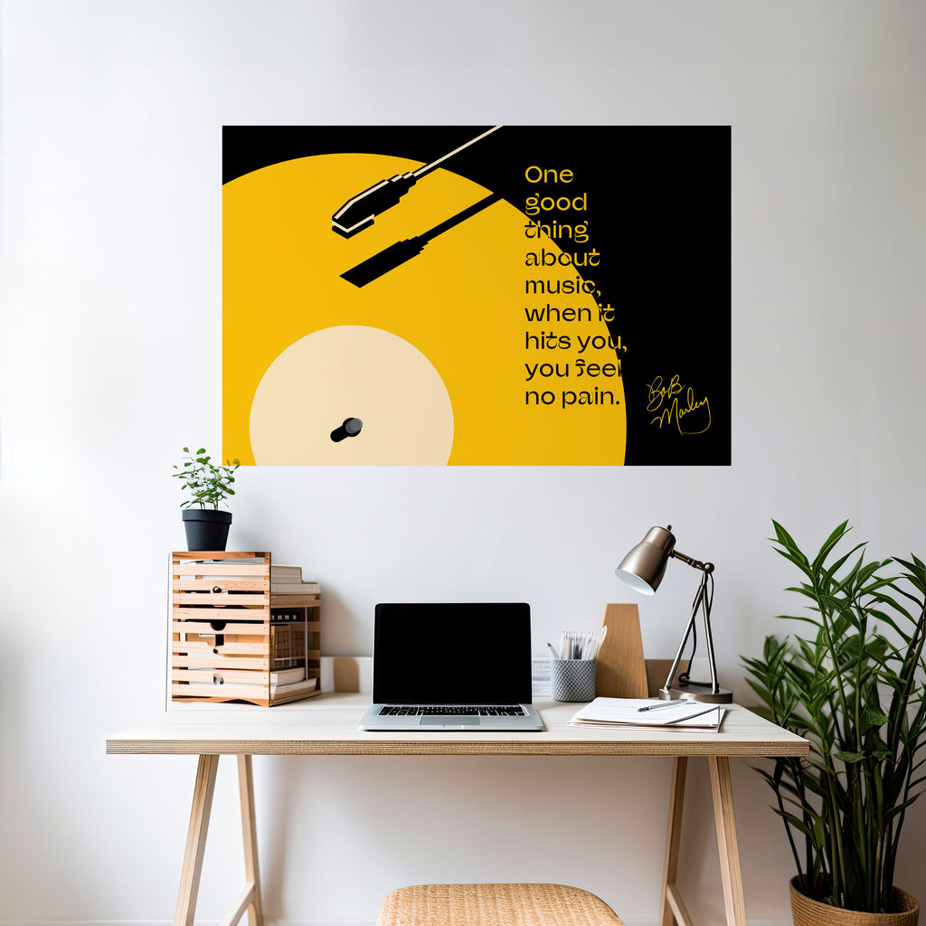MÚSICA - SIN DOLOR Póster horizontal autoadhesivo