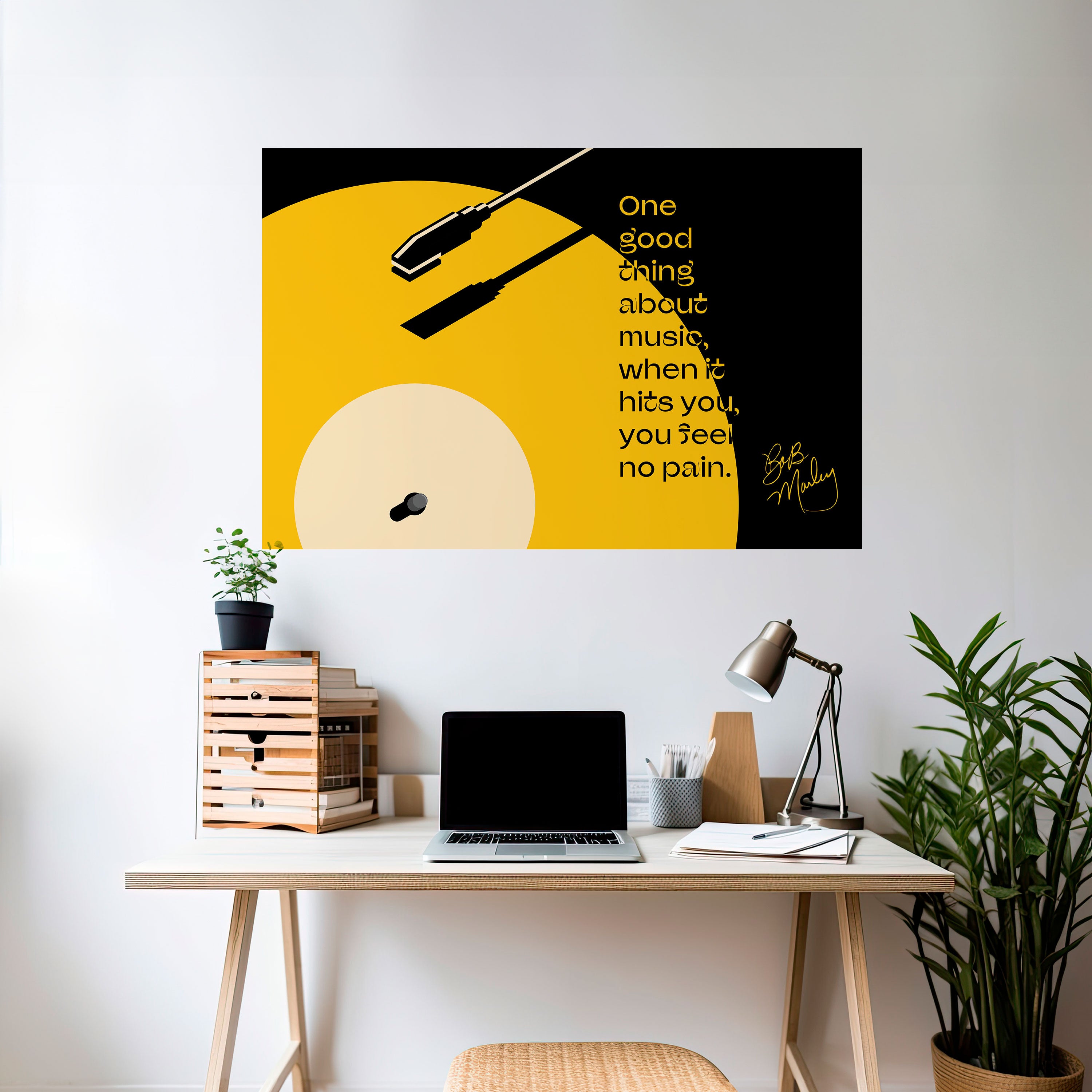 MÚSICA - SIN DOLOR Póster horizontal autoadhesivo