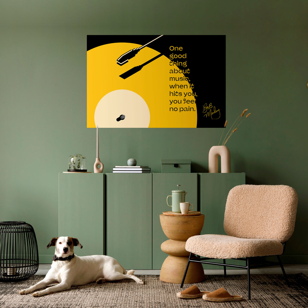 MÚSICA - SIN DOLOR Póster horizontal autoadhesivo