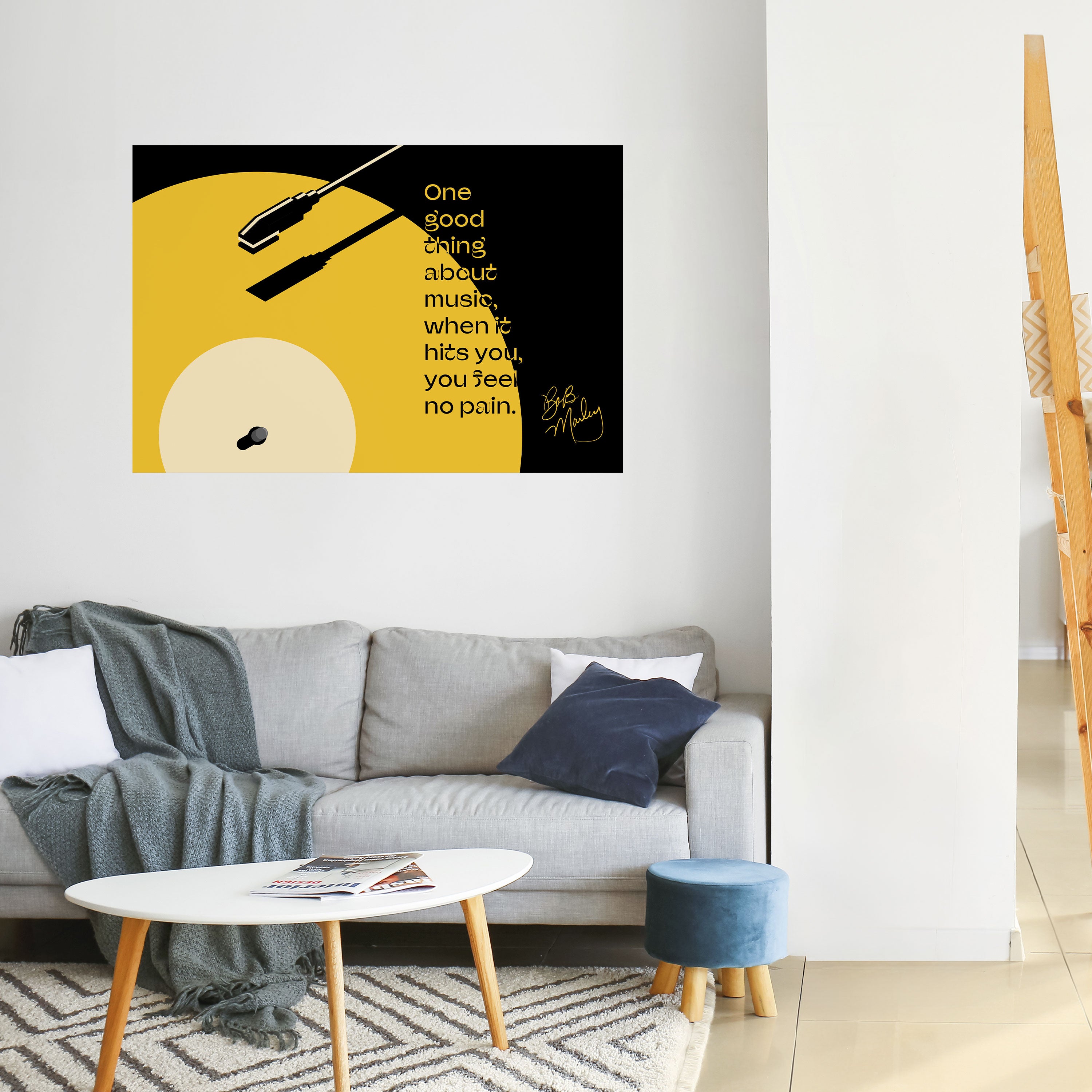 MÚSICA - SIN DOLOR Póster horizontal autoadhesivo