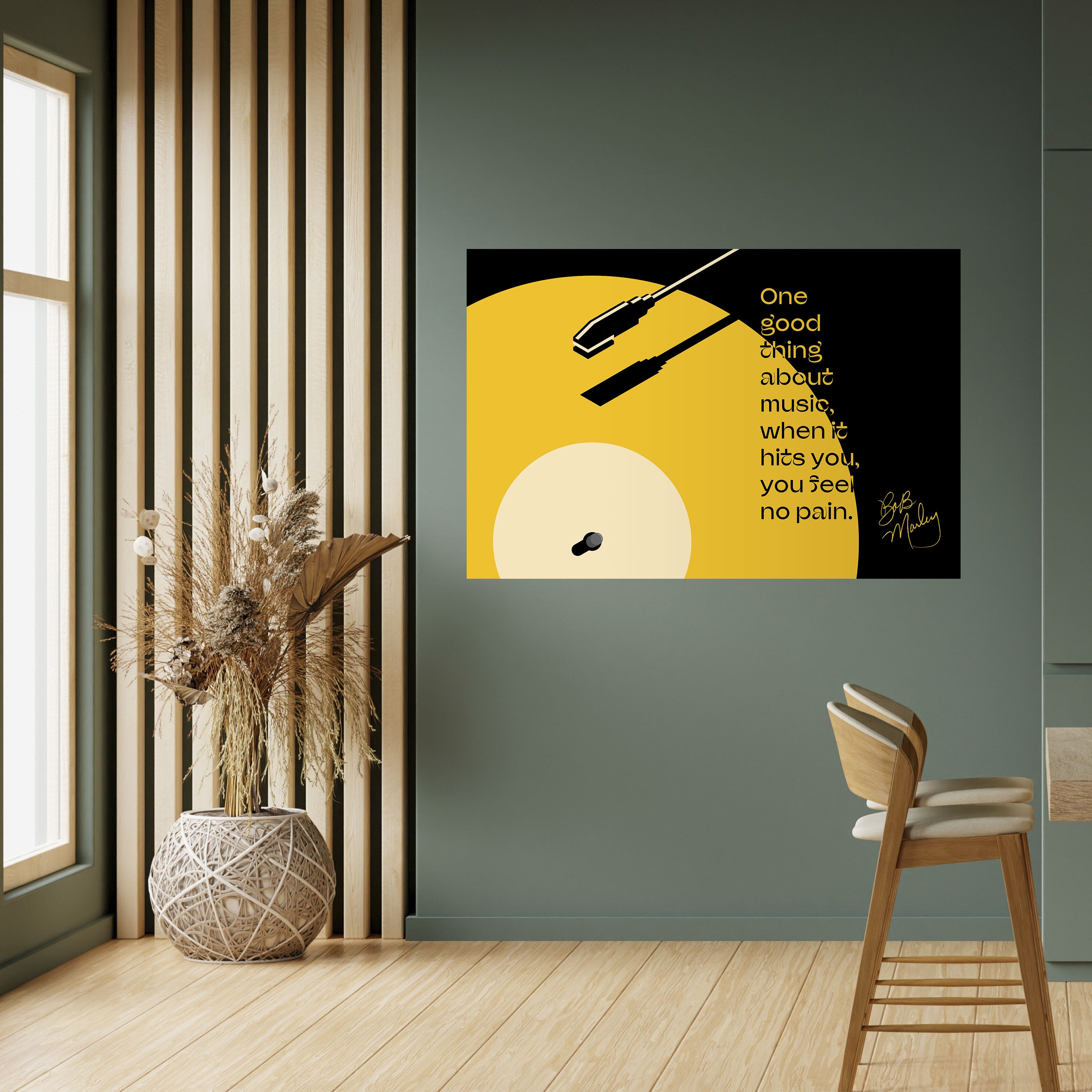 MÚSICA - SIN DOLOR Póster horizontal autoadhesivo