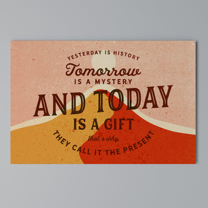 TODAY IS A GIFT Cuadro en lienzo horizontal