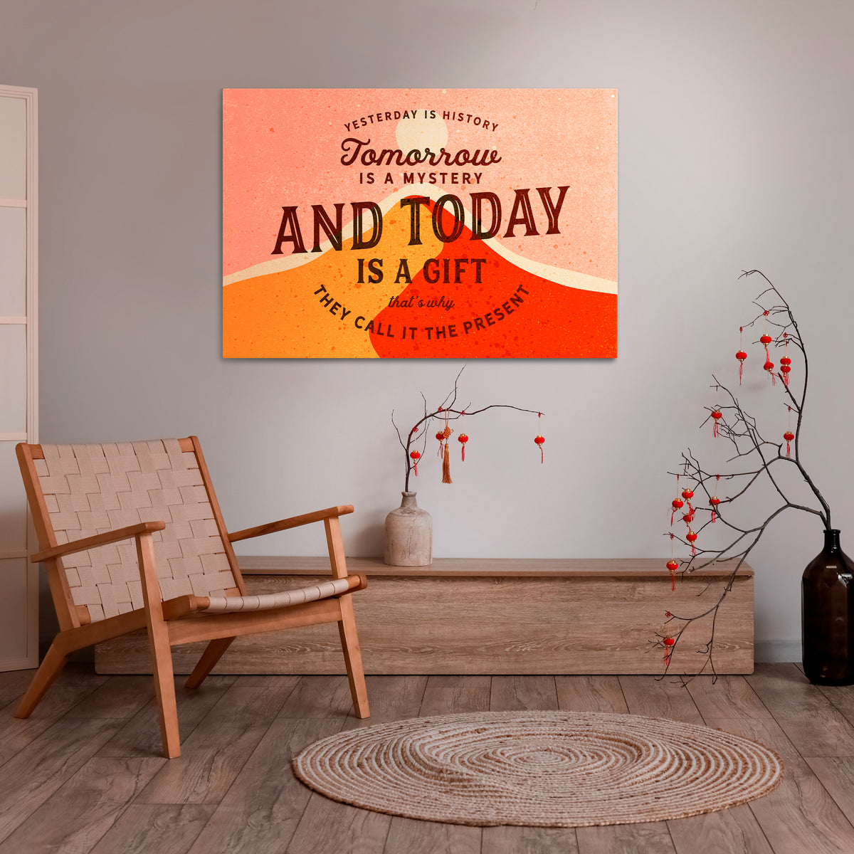 TODAY IS A GIFT Cuadro en lienzo horizontal