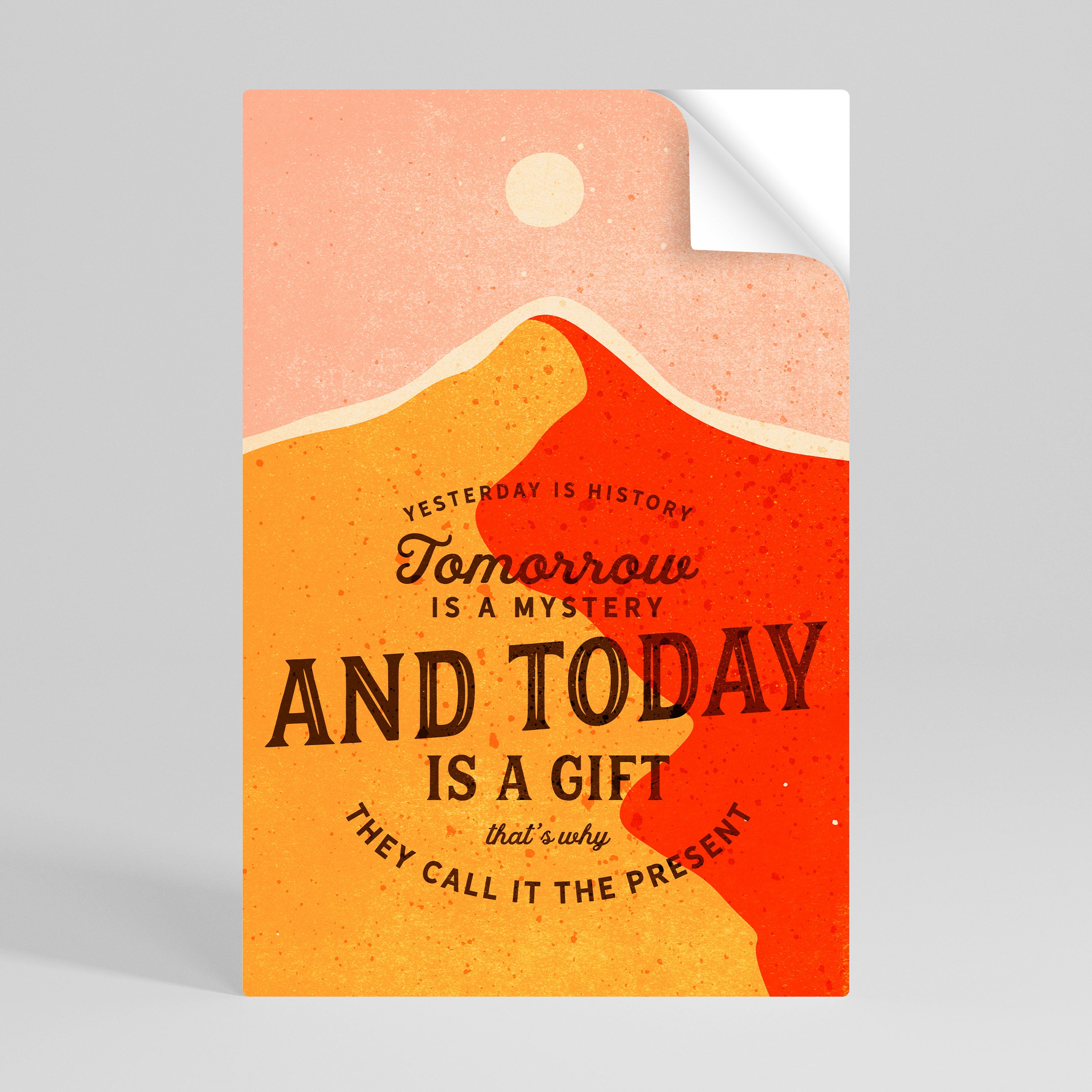 HOY ES UN REGALO Póster vertical autoadhesivo