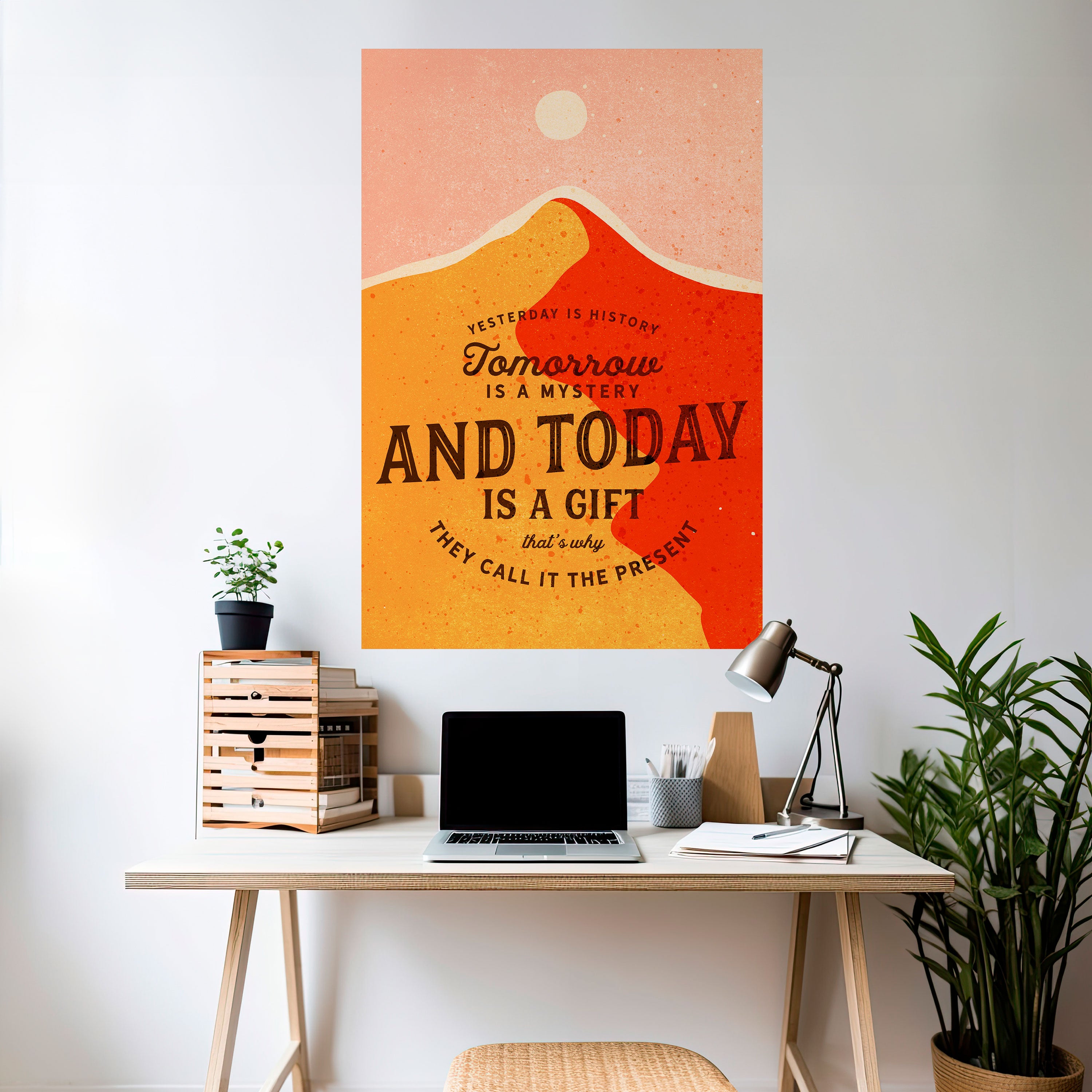HOY ES UN REGALO Póster vertical autoadhesivo
