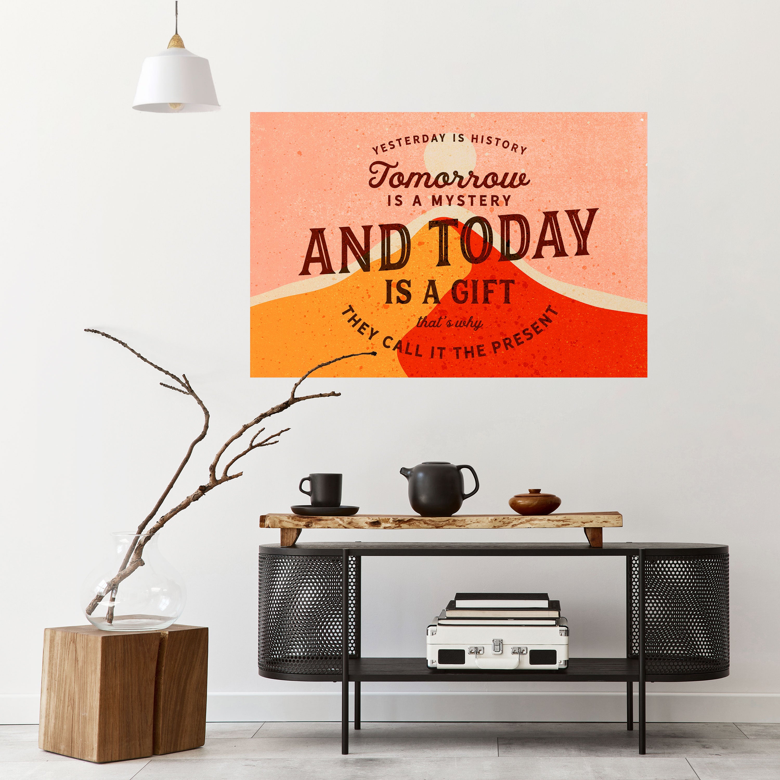 HOY ES UN REGALO Póster horizontal autoadhesivo