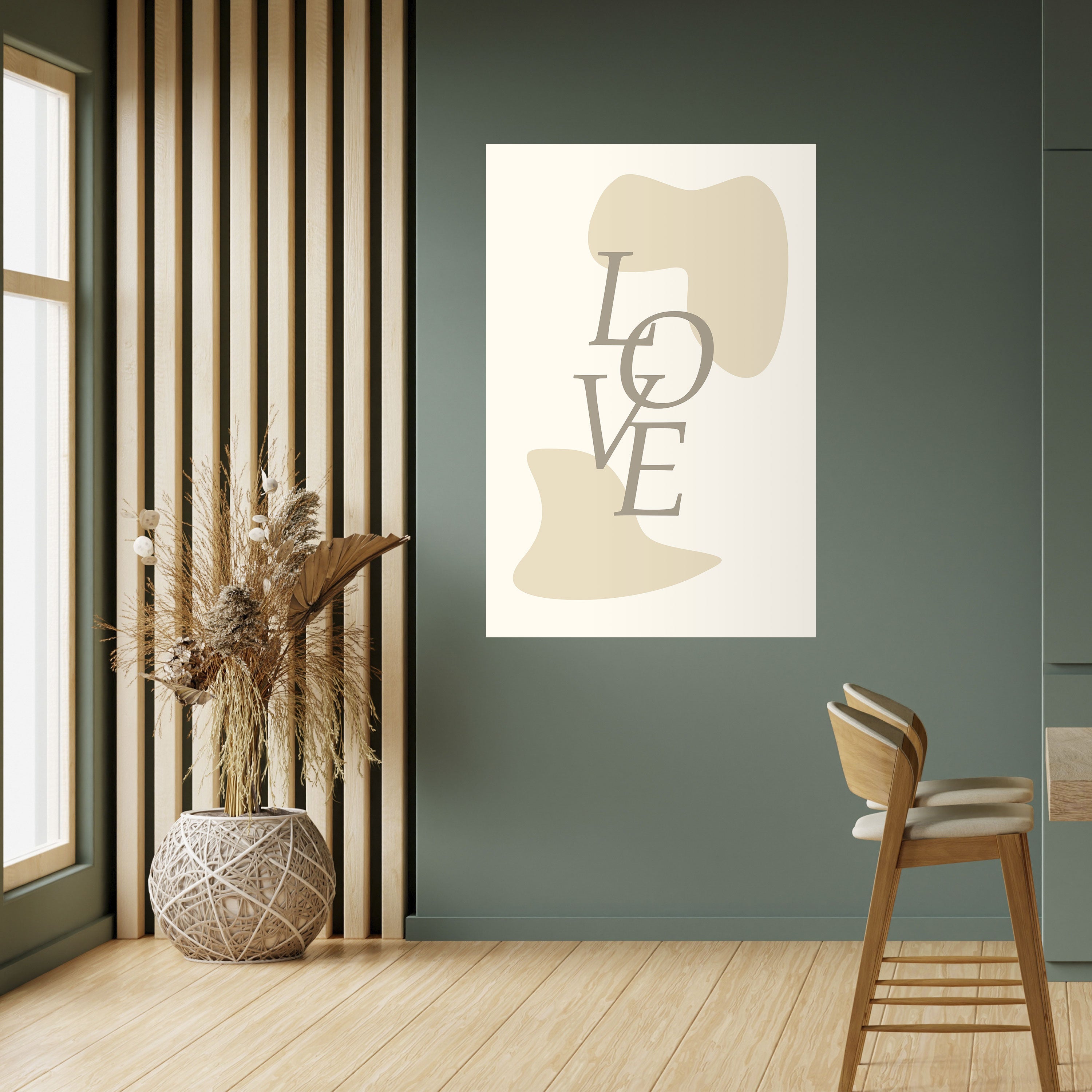 Póster vertical autoadhesivo "Amor en forma"