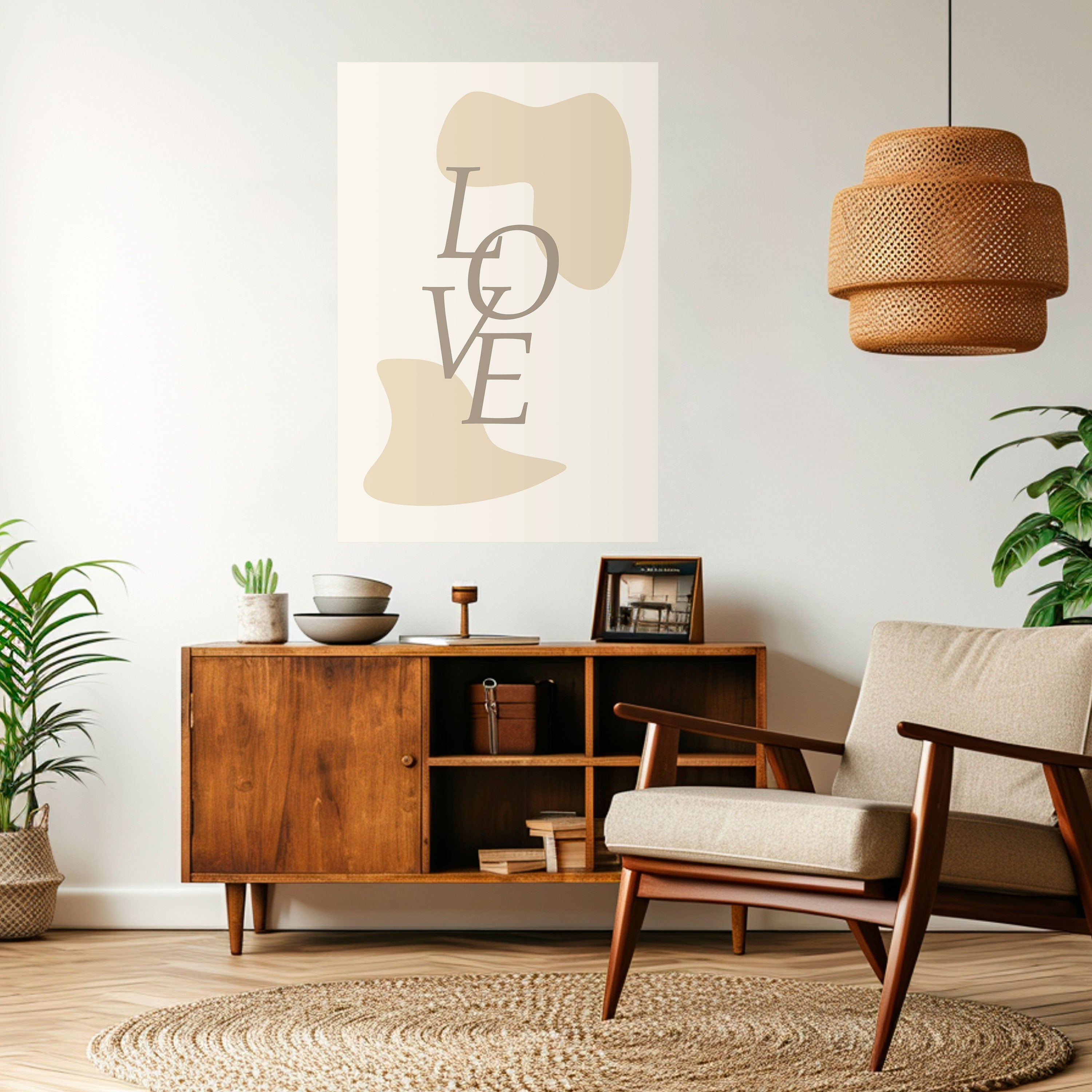 Póster vertical autoadhesivo "Amor en forma"