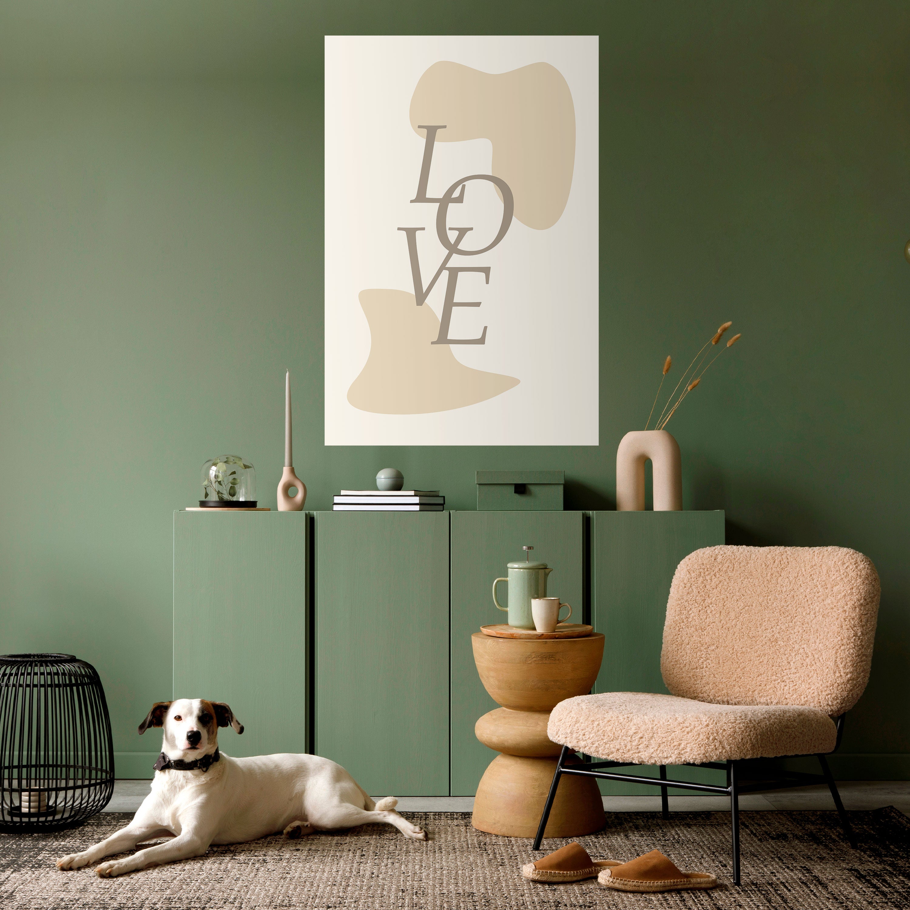 Póster vertical autoadhesivo "Amor en forma"