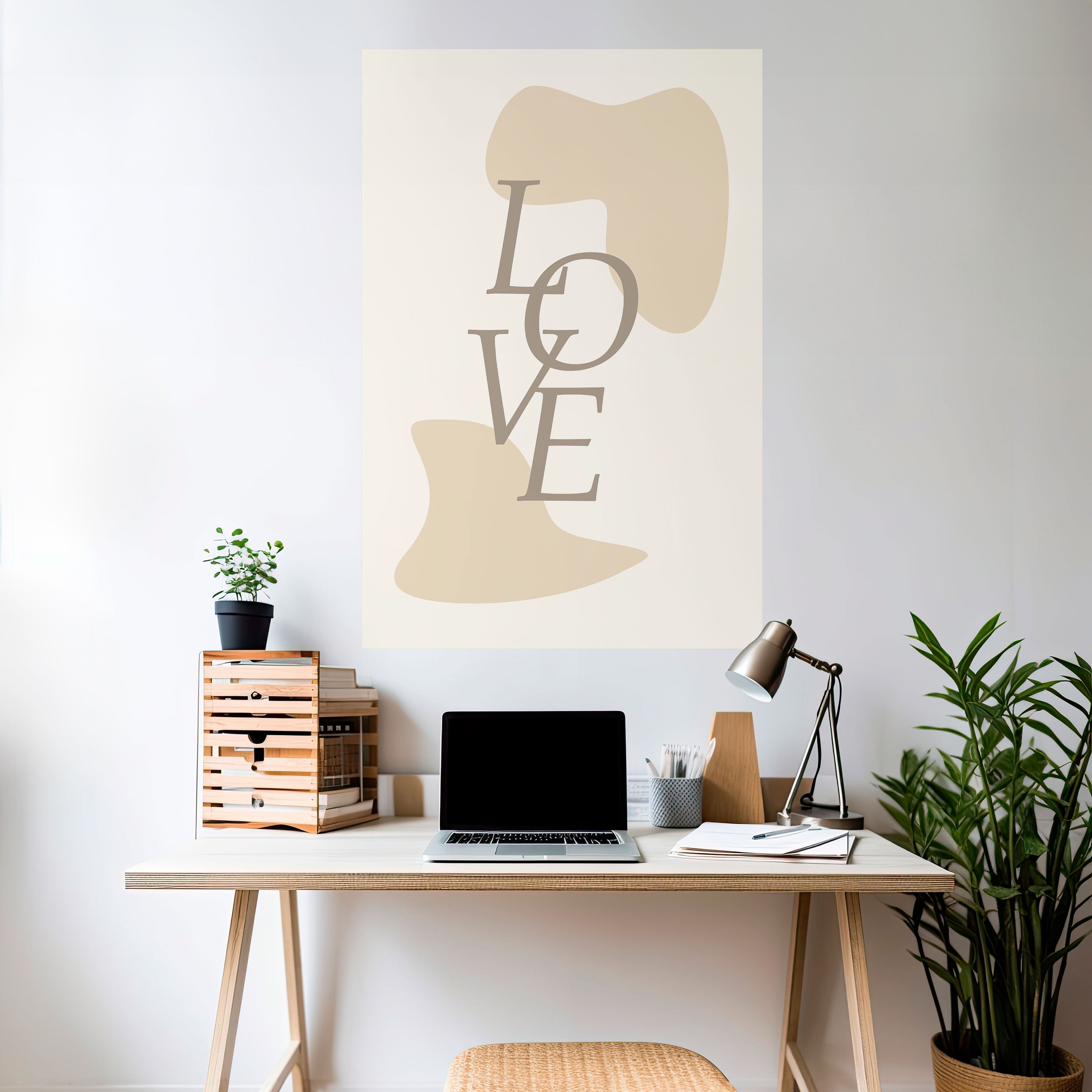 Póster vertical autoadhesivo "Amor en forma"