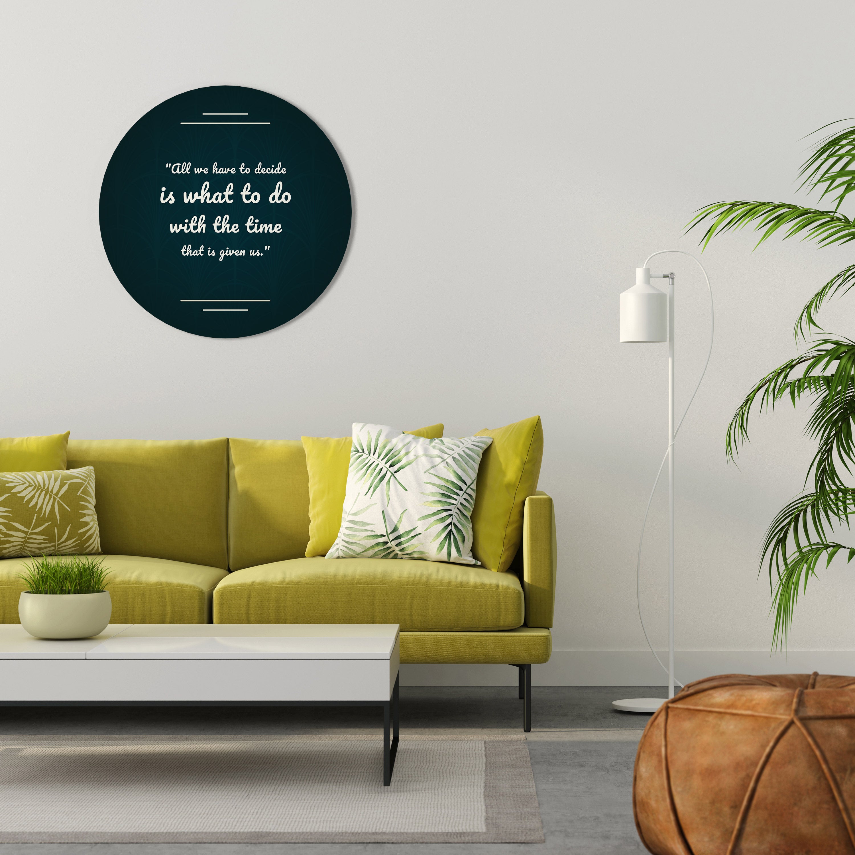 DECISIONS IN MOMENTS Round Wall Art