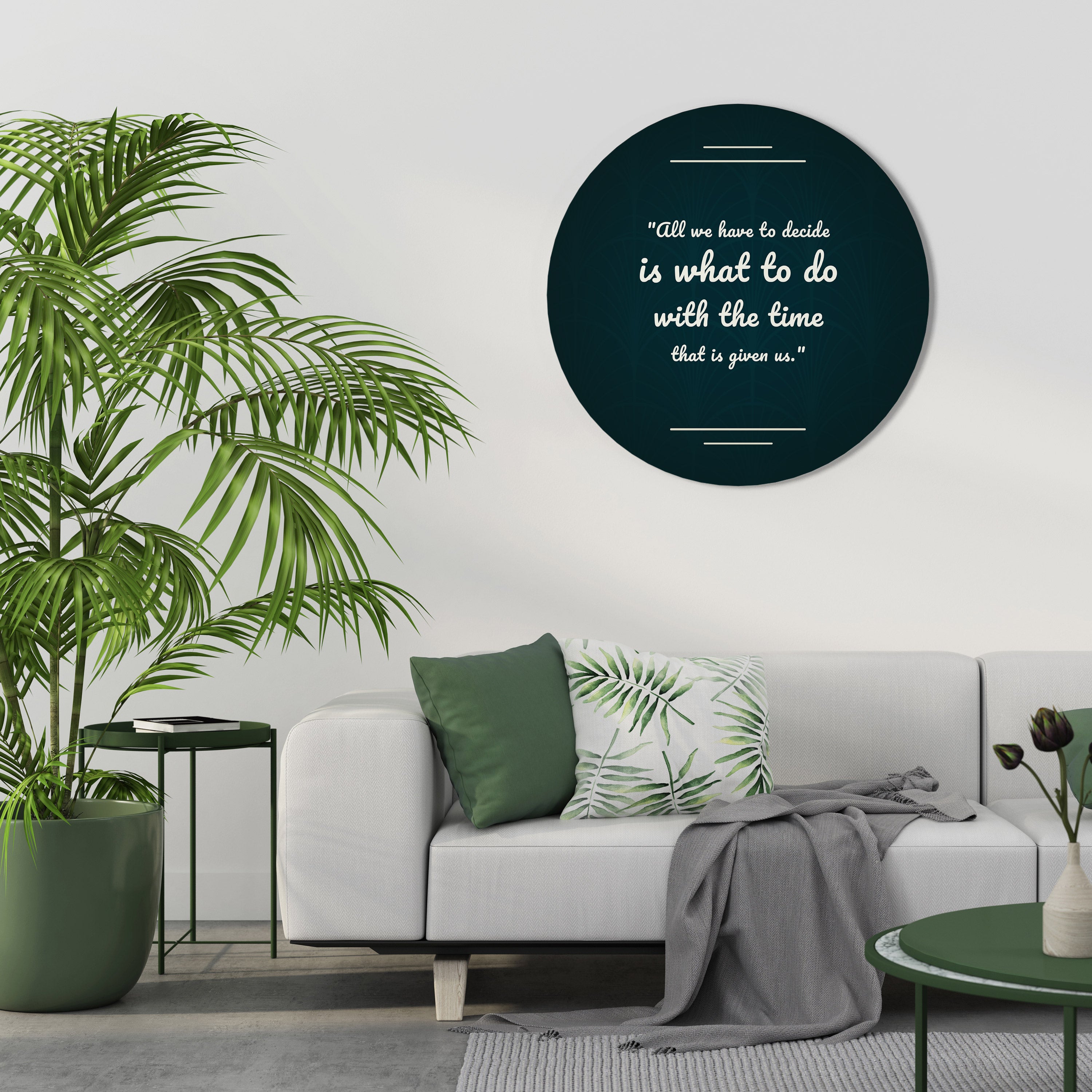 DECISIONS IN MOMENTS Round Wall Art