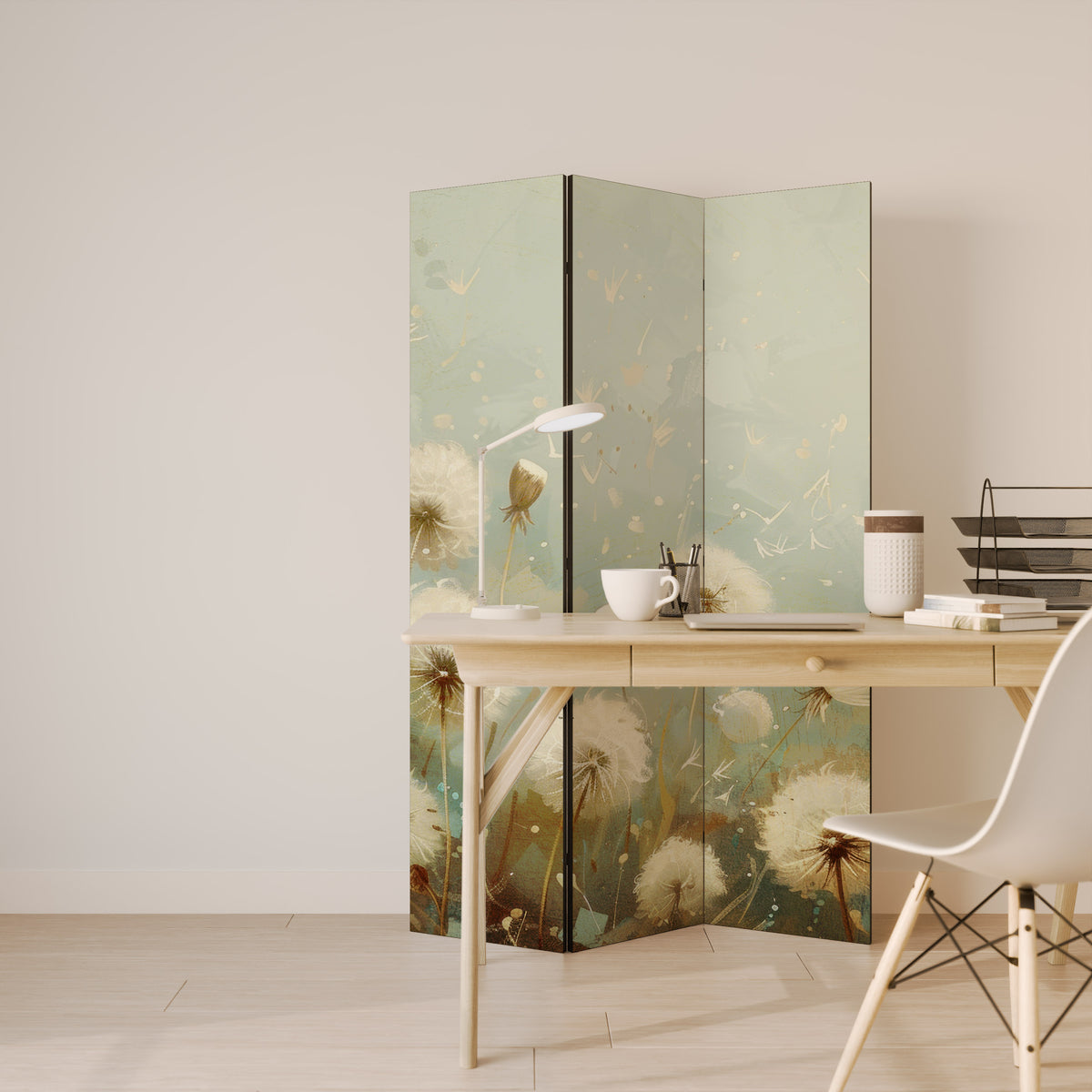 DREAMY MEADOW Biombo de 3 paneles