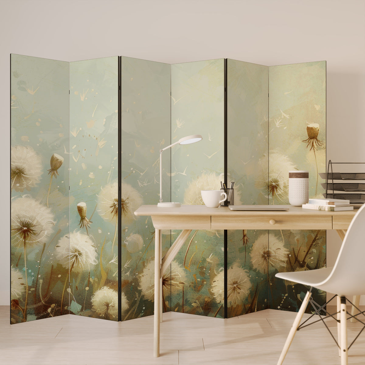 DREAMY MEADOW Biombo de 6 paneles